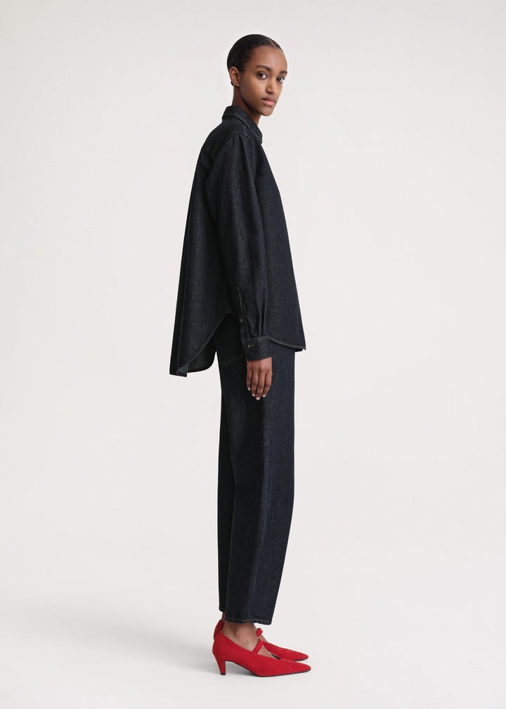Signature denim shirt dark indigo - 3