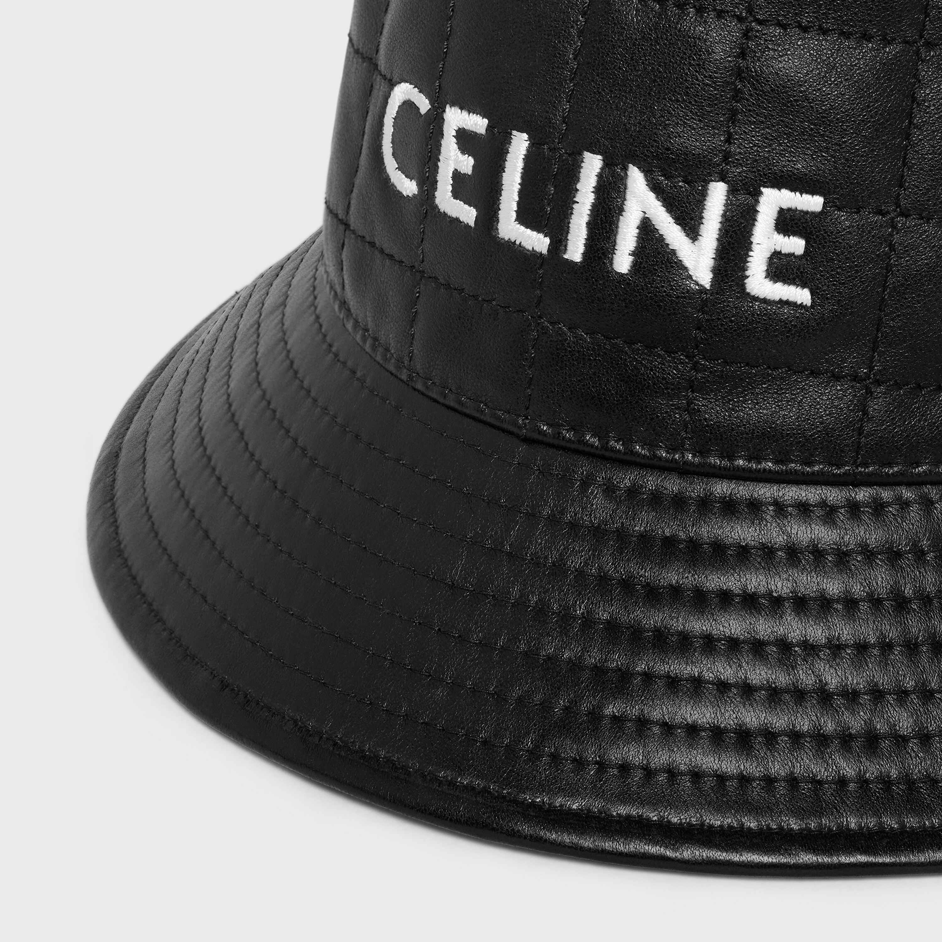 CELINE BUCKET HAT IN LAMBSKIN LEATHER - 3