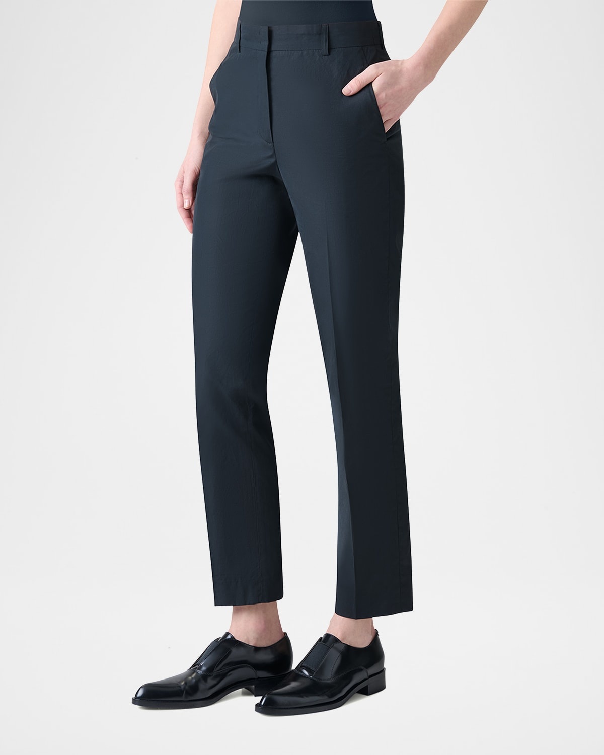 Flavin Cotton Poplin Tapered-Leg Ankle Pants - 4