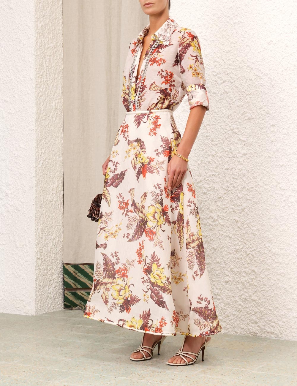 【関税込み】ZIMMERMANN Matchmaker Floral Flare' skirt Zimmermann MATCHMAKER FLORAL FLARE SKIRT | REVERSIBLE