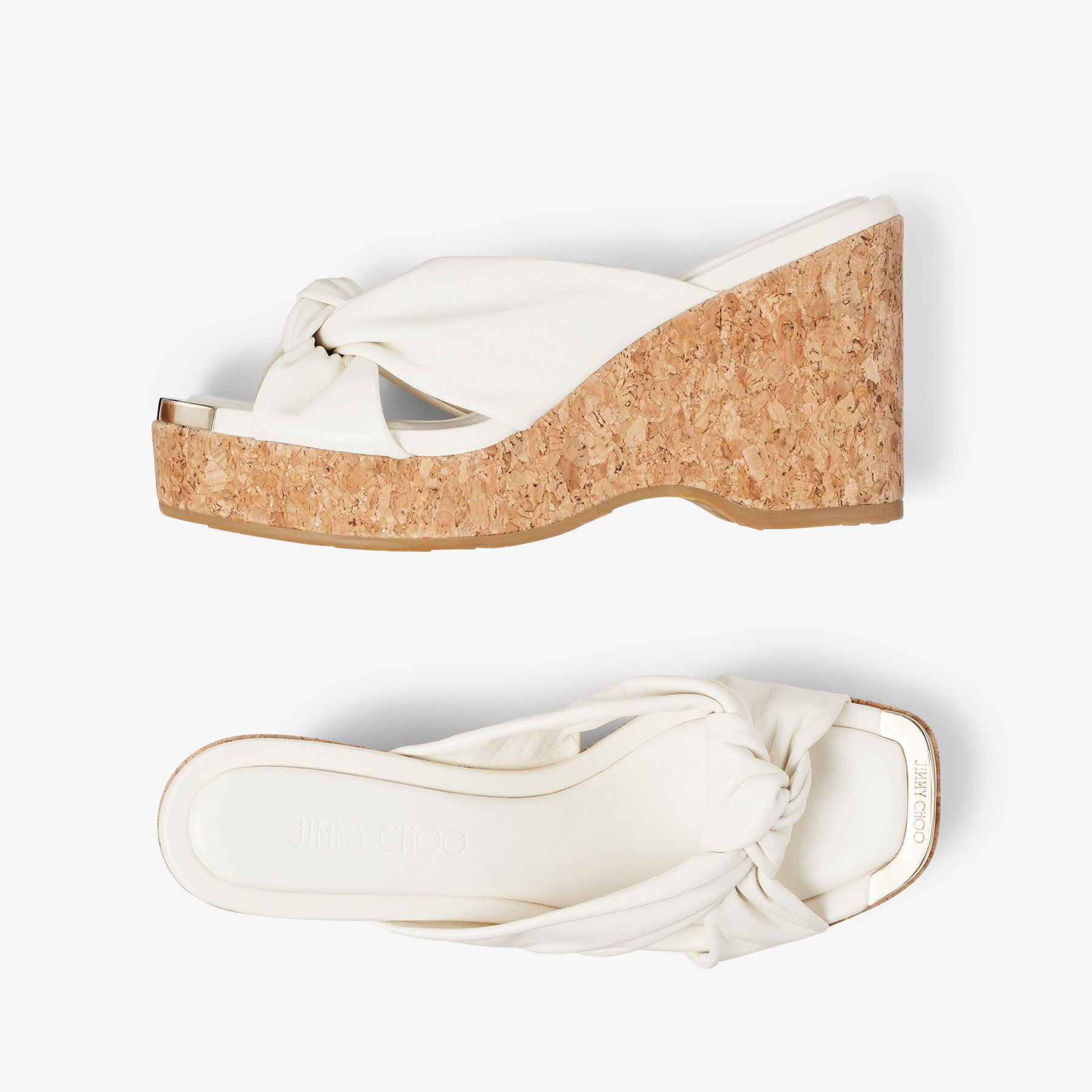 Avenue Wedge 110
Latte Nappa Leather Wedge Mules - 5