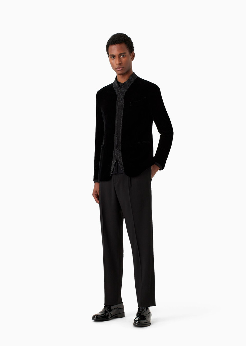GIORGIO ARMANI Giorgio’s single-breasted jacket in stretch velvet outlook