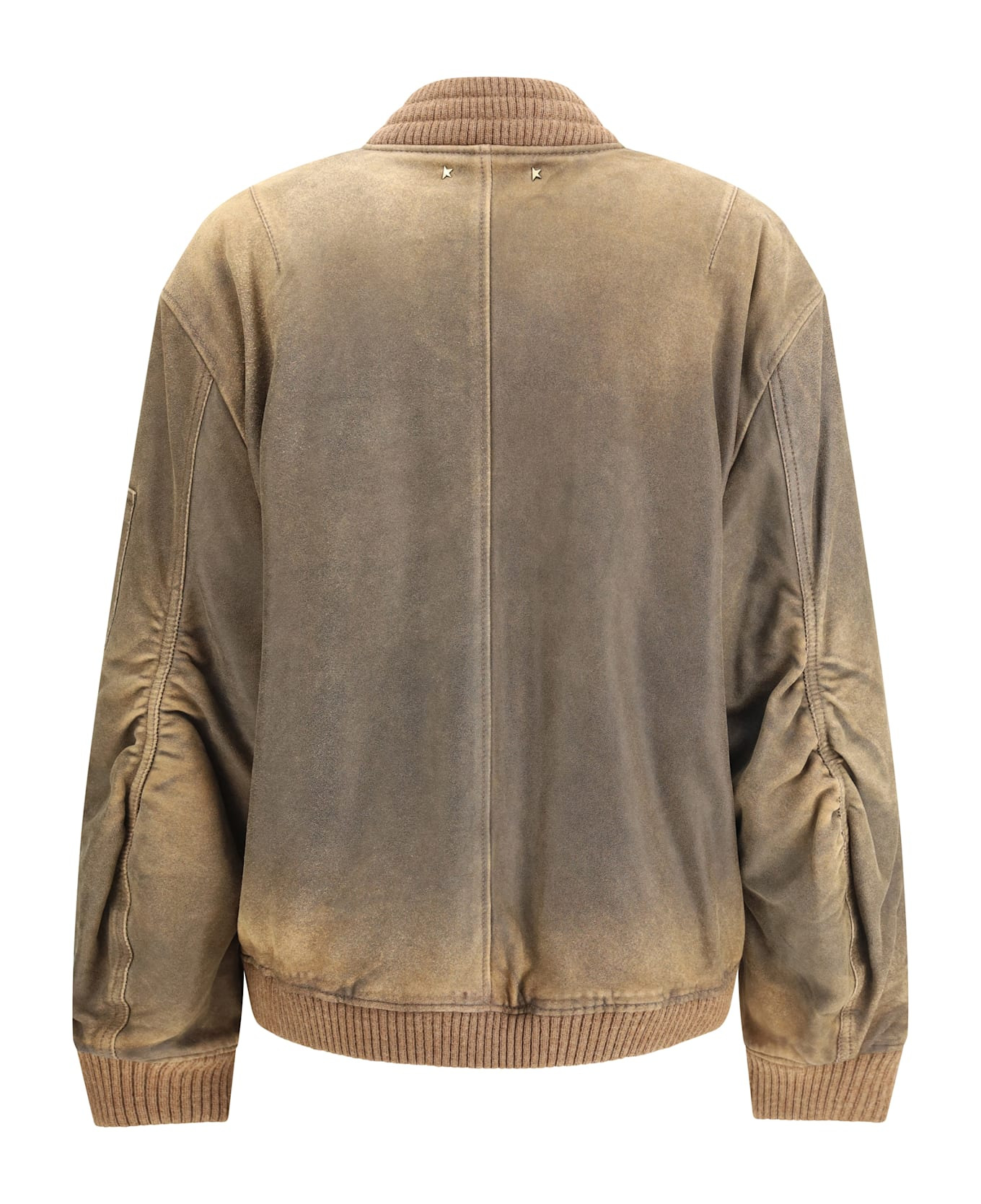 Brown Leather Jacket With Zip Closure - 2