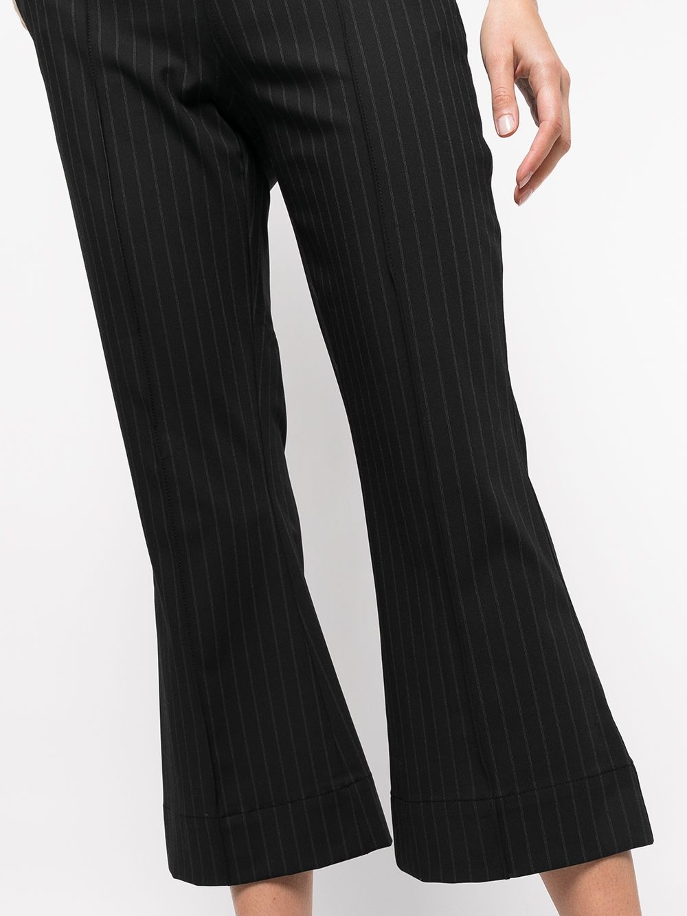 pinstripe-pattern flared trousers - 7