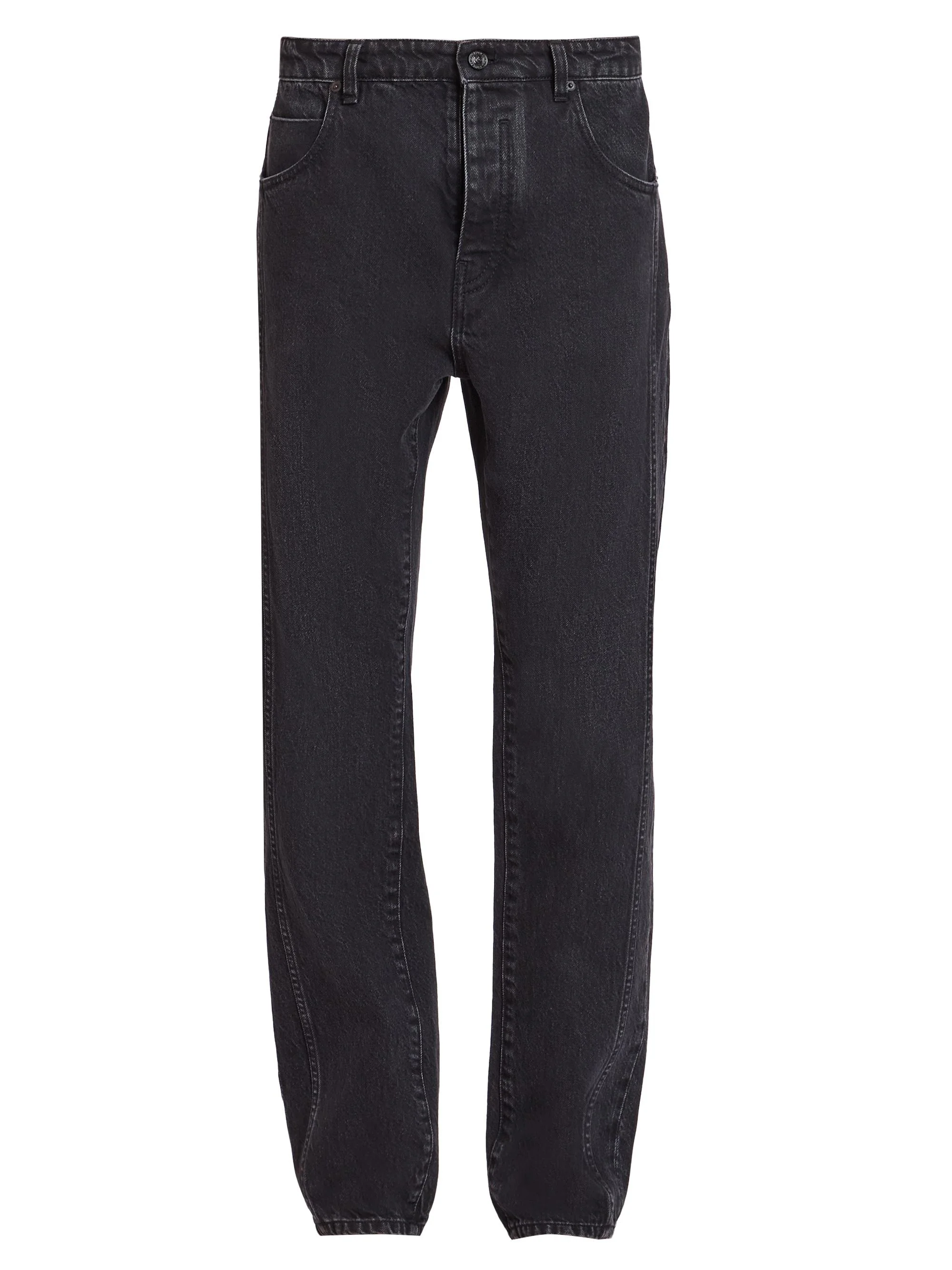 Men's Elasticized-Cuff Regular-Fit Jeans - Noir Delave - 1