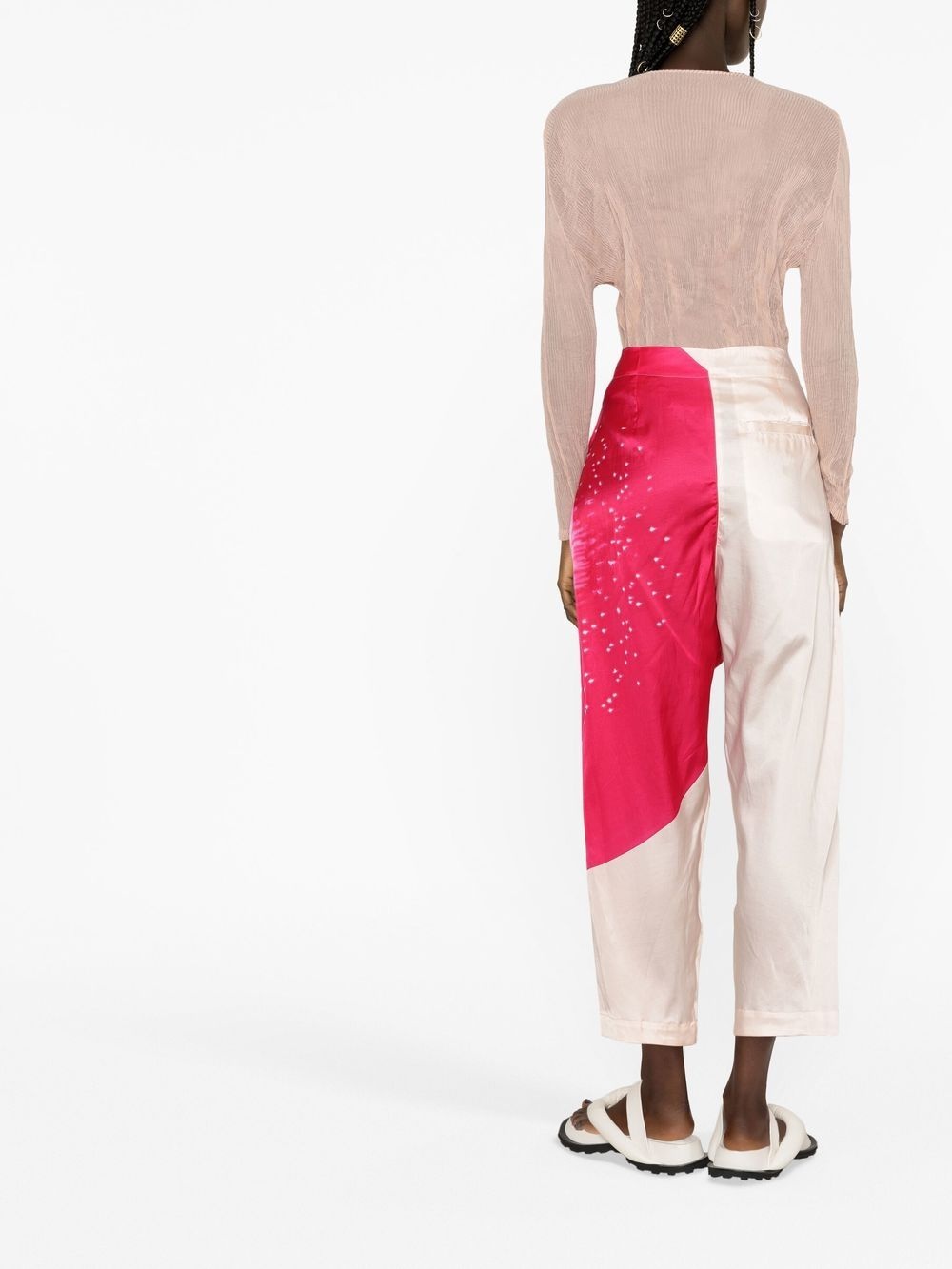 colour-block cropped trousers - 4