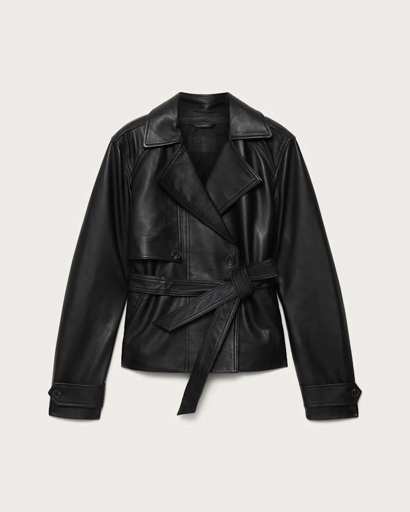 OKENA CROPPED LEATHER JACKET - 1