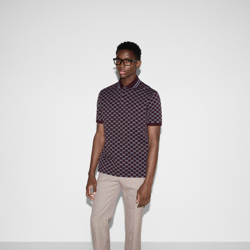 GG cotton piquet jacquard polo shirt 3