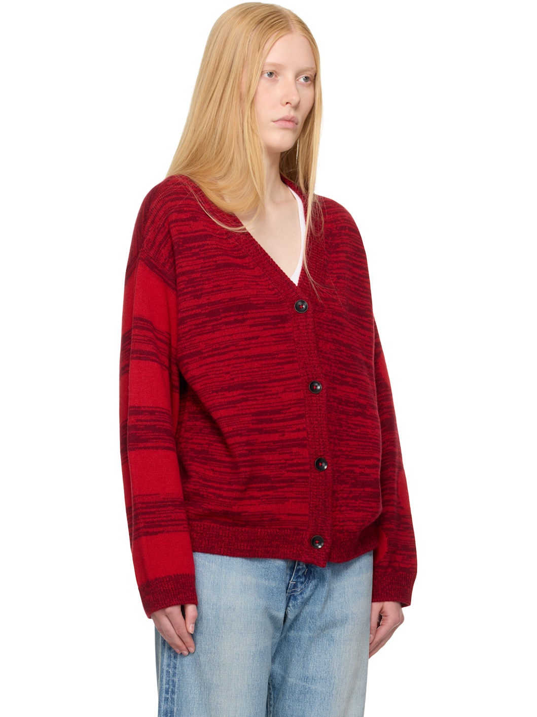 Red Stripe Polka Dot Swan Cardigan - 2
