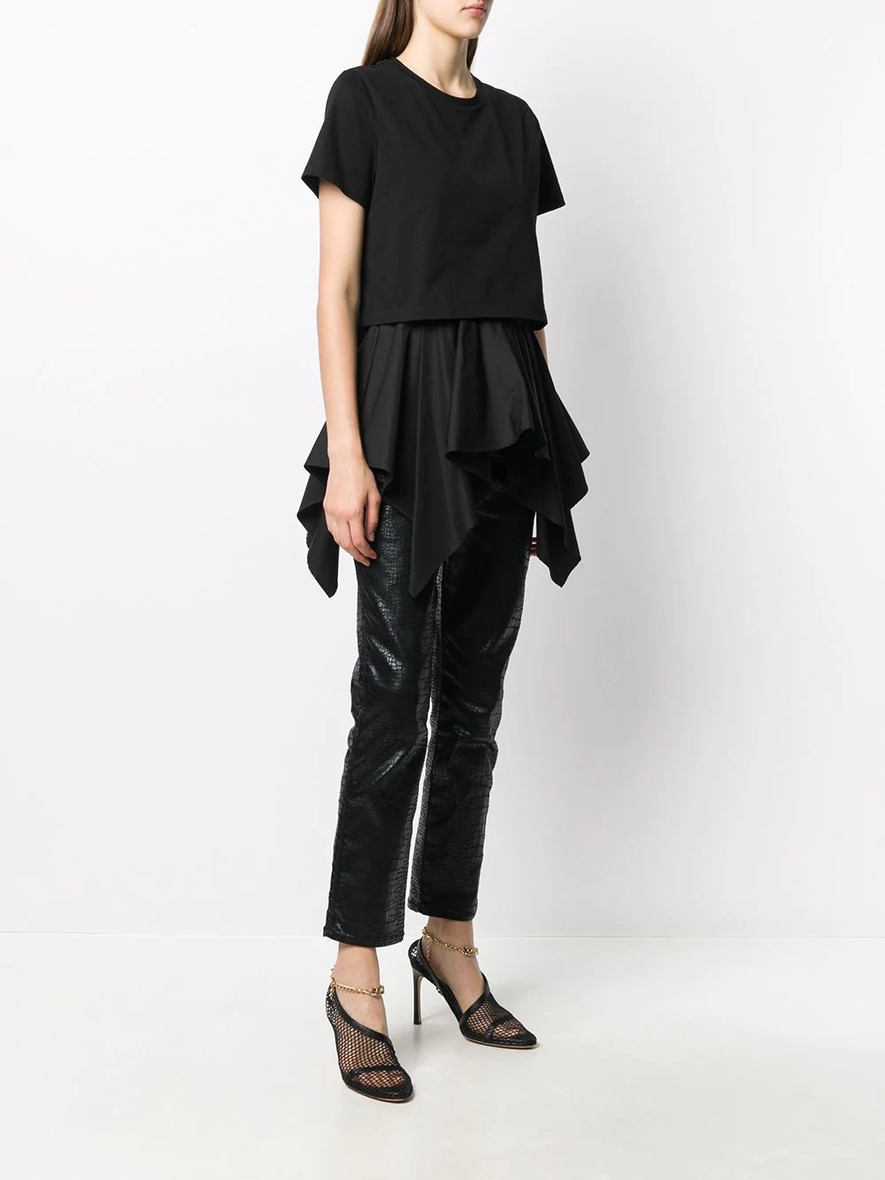 ruffled draped top - 3