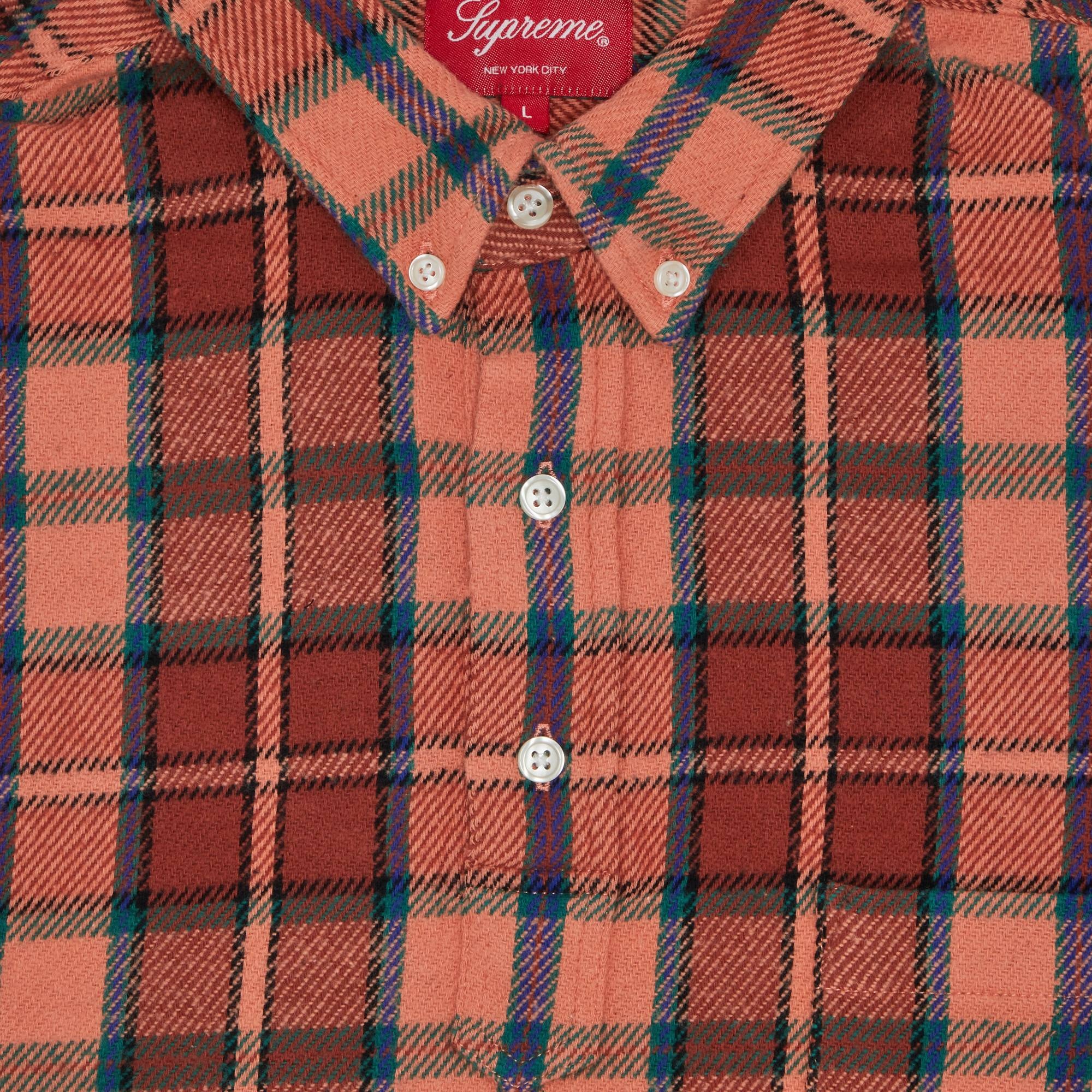 Supreme Pullover Plaid Flannel Shirt 'Pink' - 3