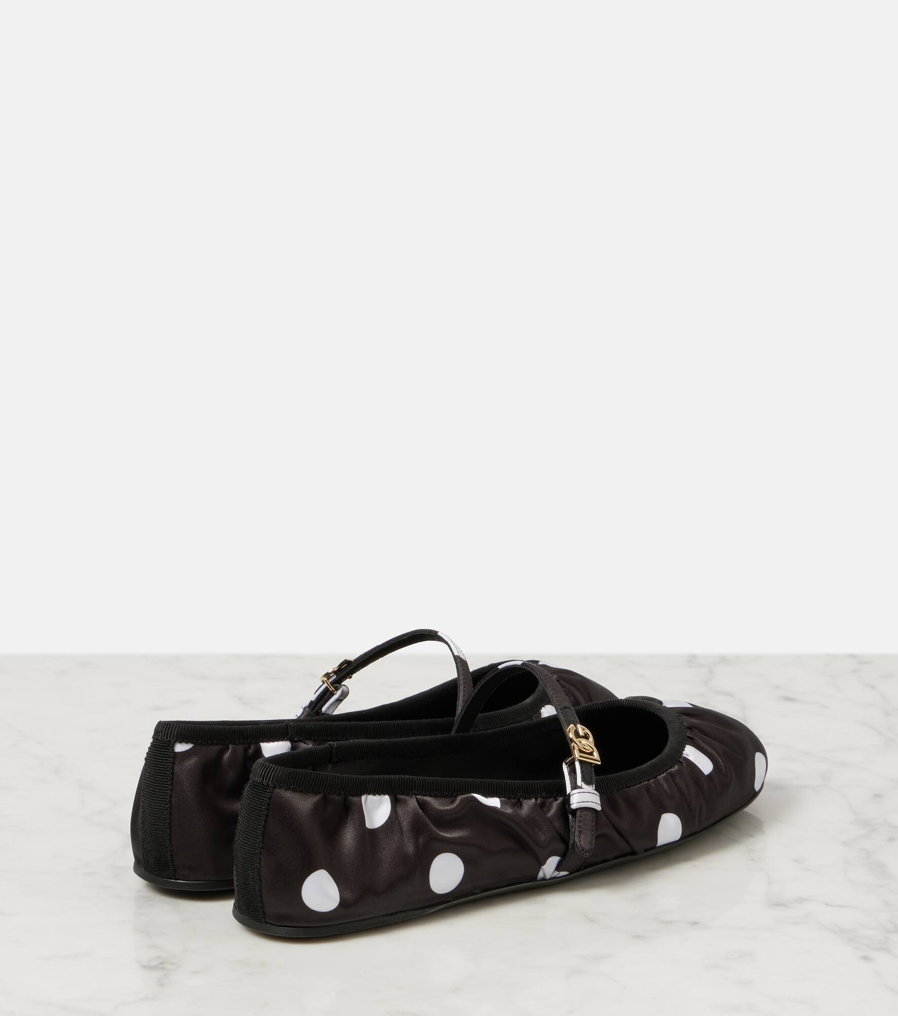 Odette polka-dot satin ballet flats - 3