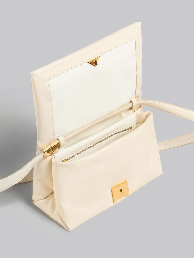 IVORY WHITE LEATHER PRISMA SHOULDER BAG 4