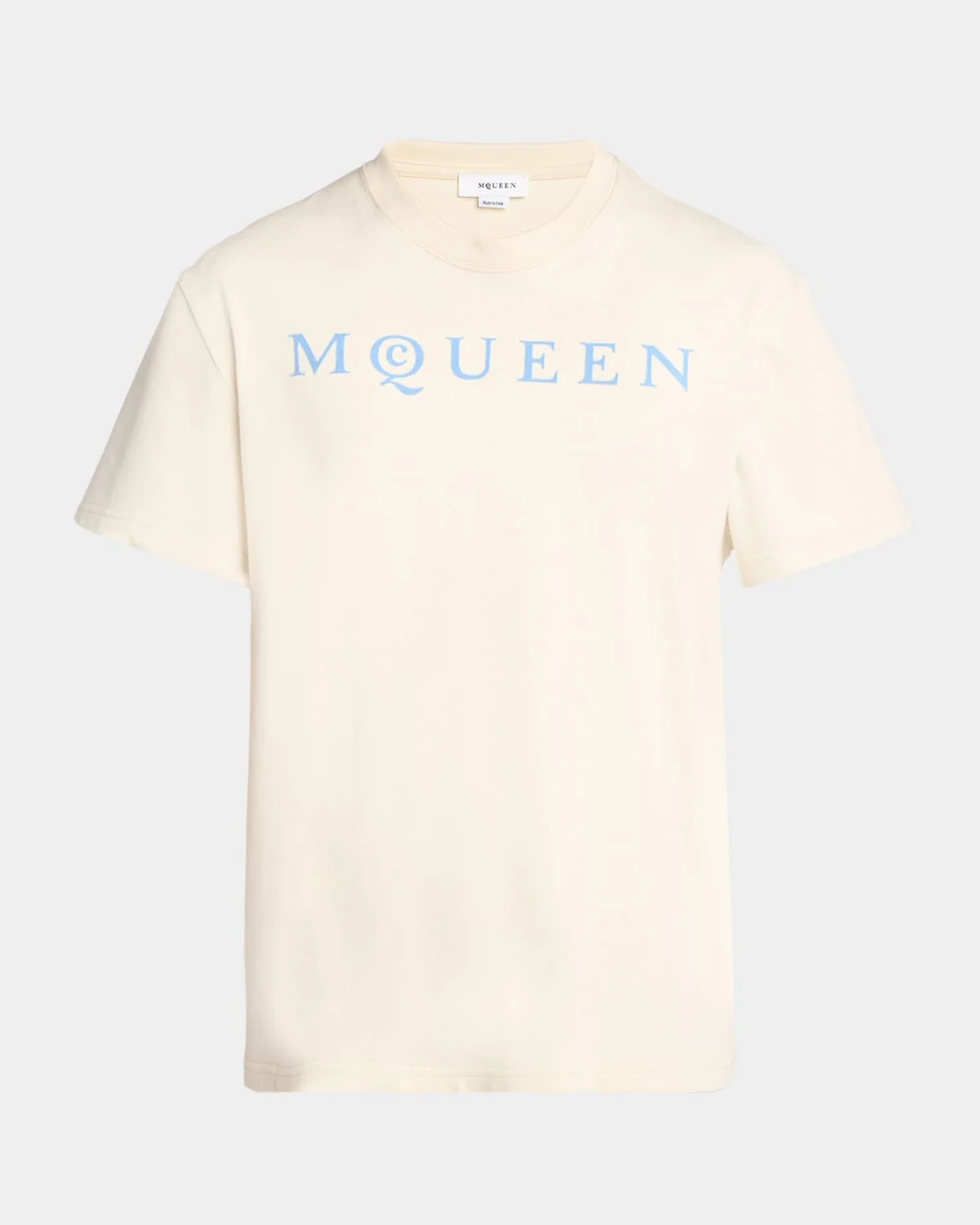 Men's Flocked Logo Cotton Crewneck T-Shirt - 1