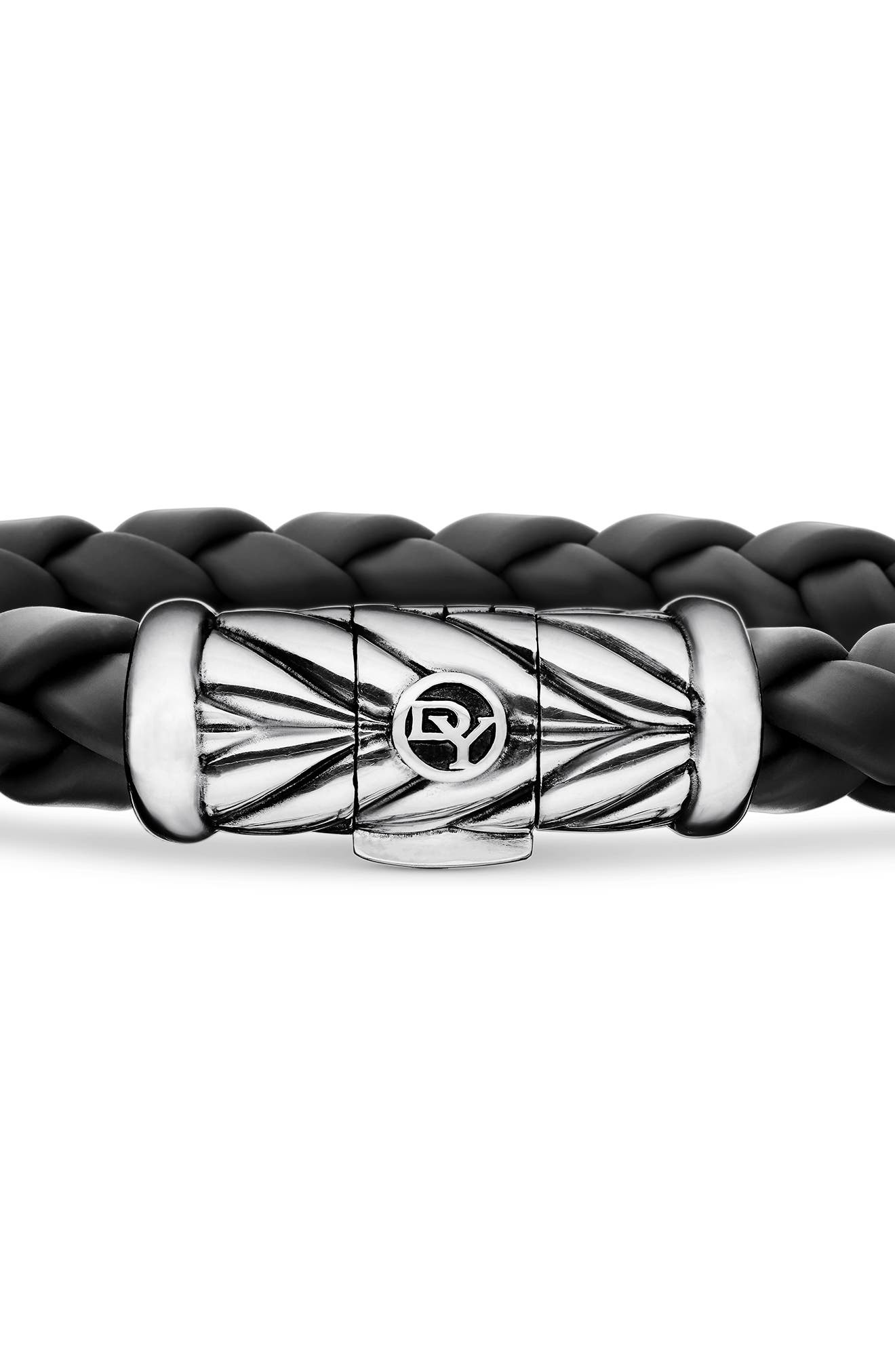 David Yurman Chevron Bracelet in Black Rubber/Silver at Nordstrom - 5