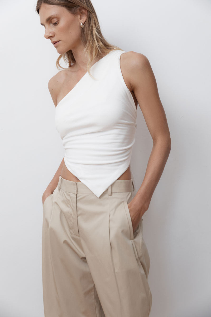 Cotton Barrel Leg Pants - Champagne 7