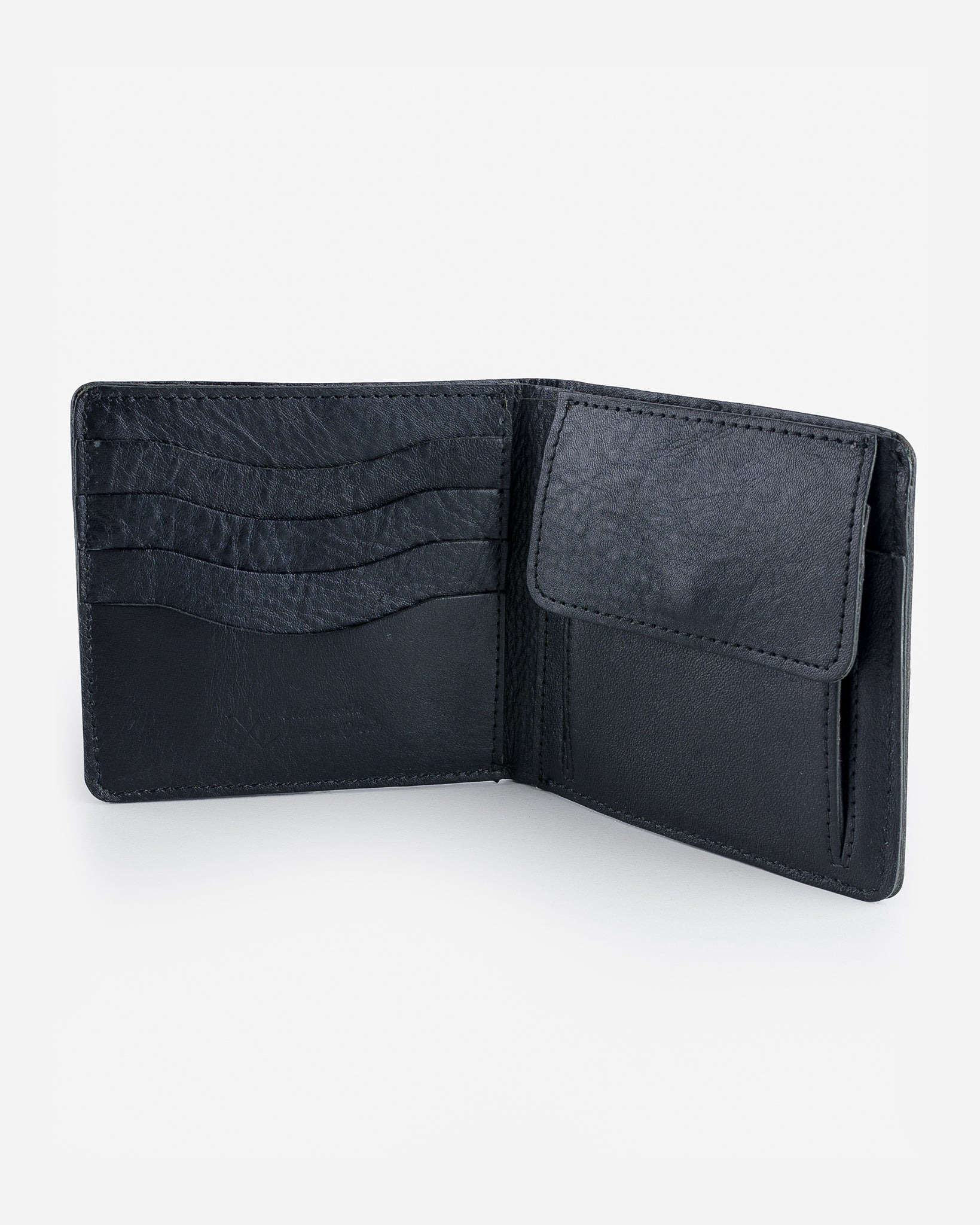OGL-KINGSMAN-BF-COIN-TBLK OGL Kingsman Classic Bi Fold Wallet with Coin Pocket - Tumbled Black - 2