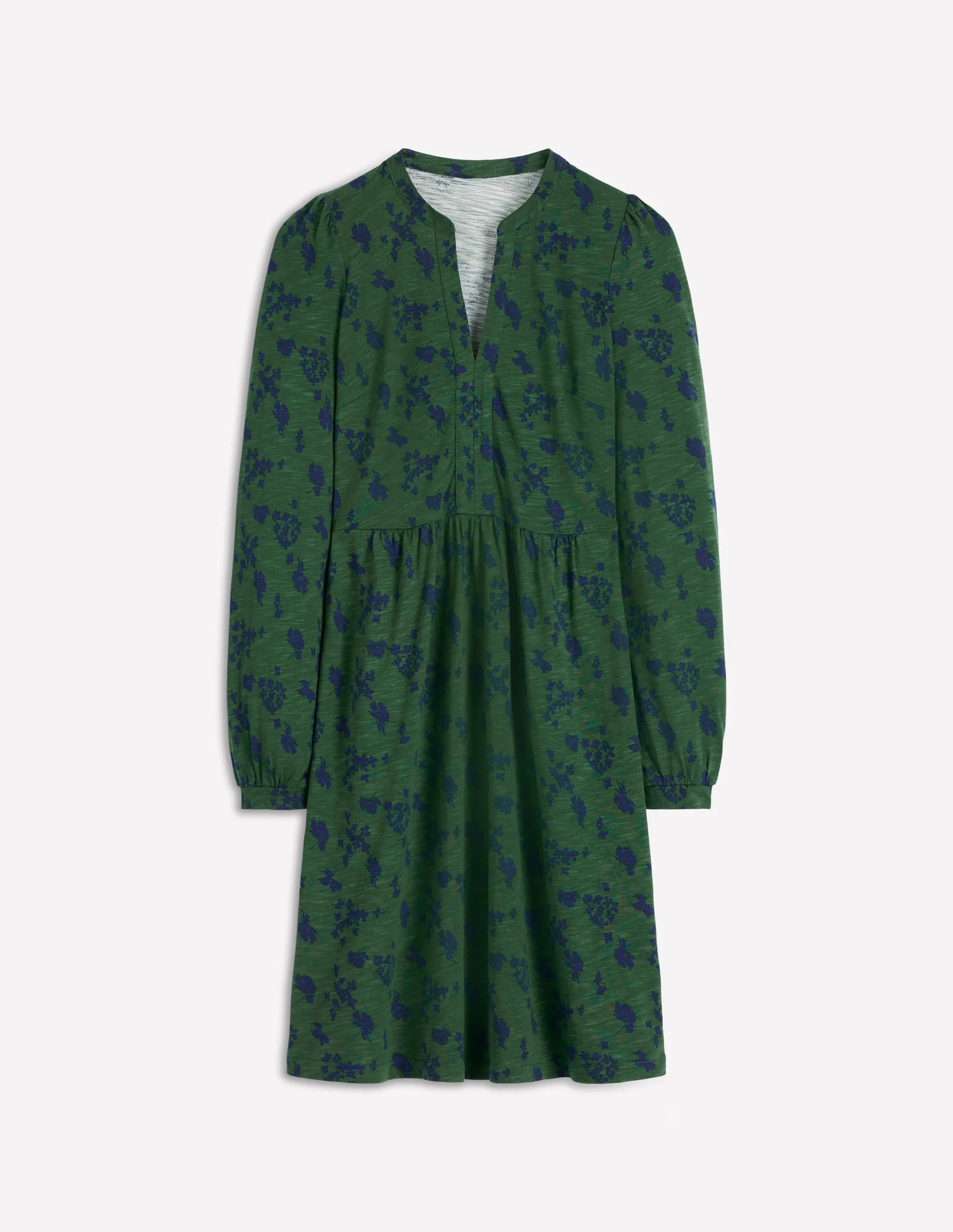 Naomi Relaxed Jersey Dress-Dark Green, Dainty Meadow - 1