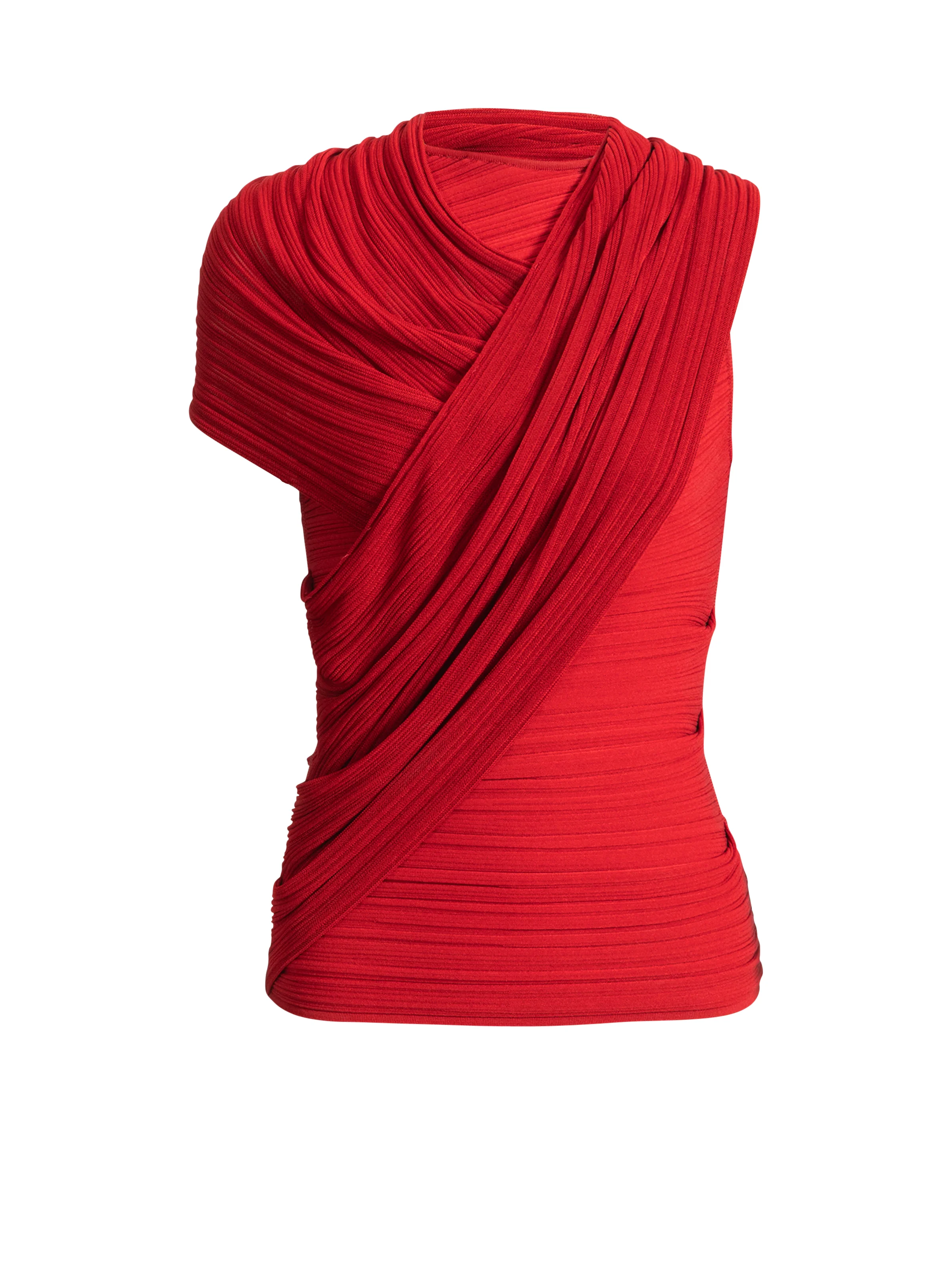 Sleeveless asymmetrical viscose top - 1