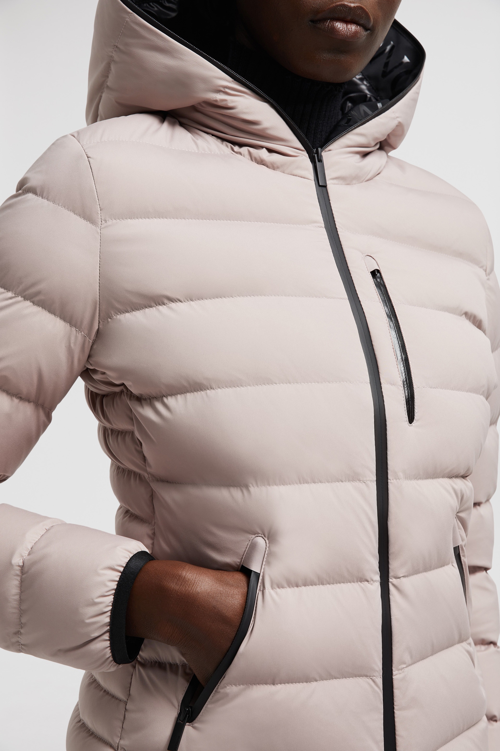 MONCLER☆HERBE GIUBBOTT☆ Moncler Herbe Stretch Nylon Hooded Puffer Jacket | Neiman Marcus