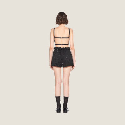 Miu Miu Embroidered grain de poudre shorts outlook