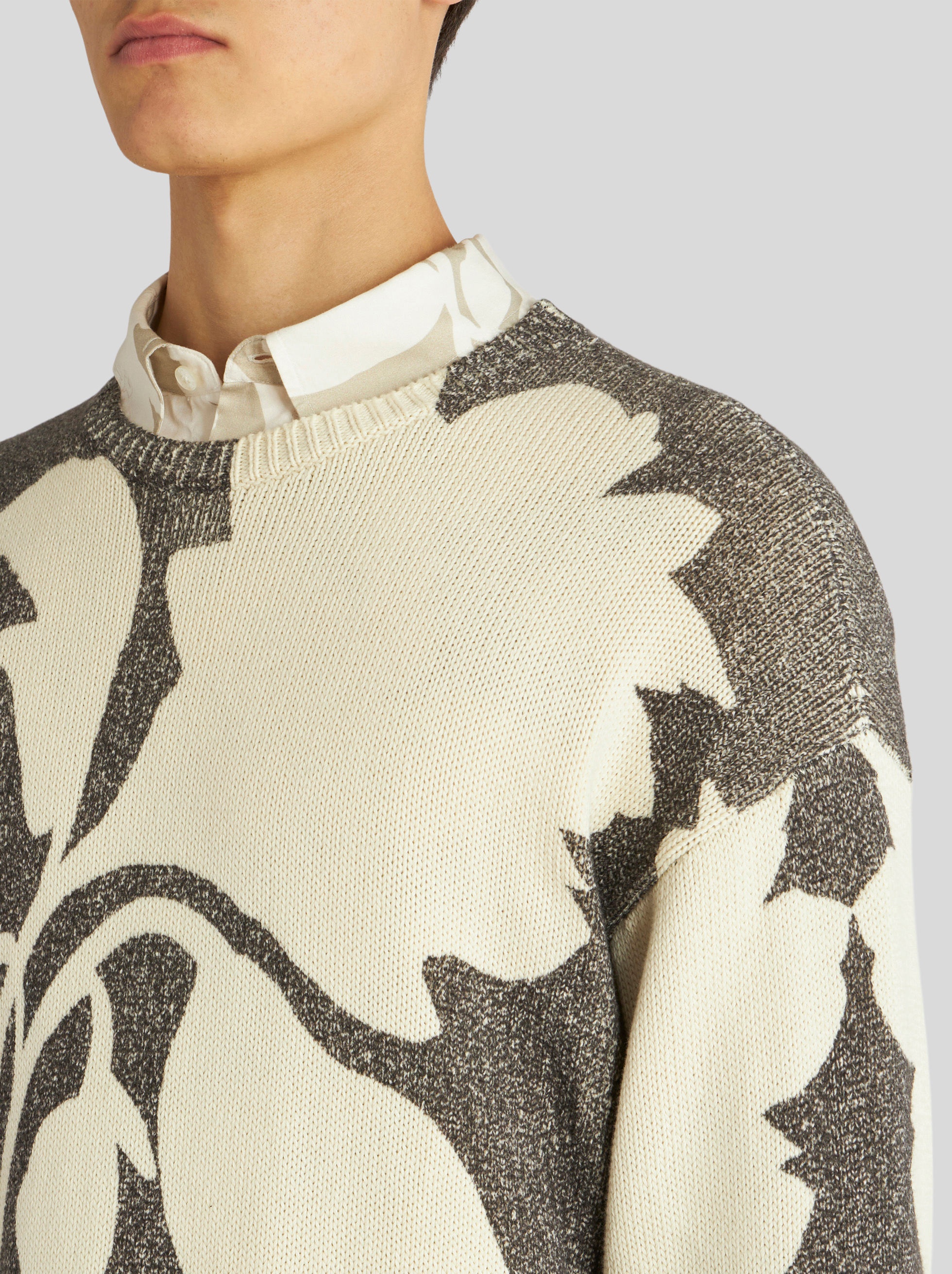 JACQUARD JUMPER WITH MAXI FLOWERS - 4