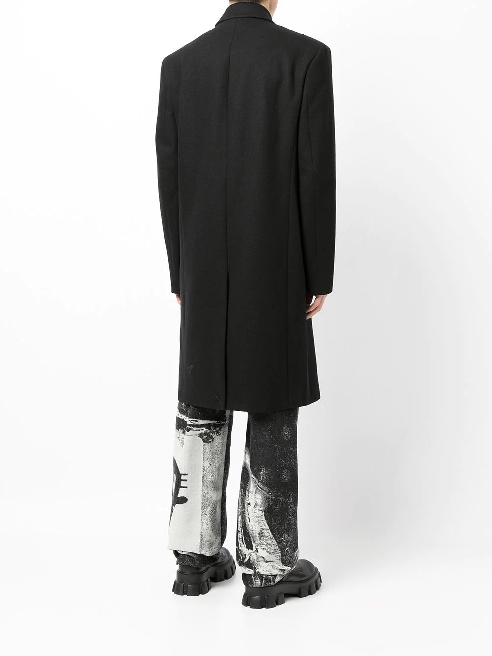 single-breasted wool-blend coat - 4