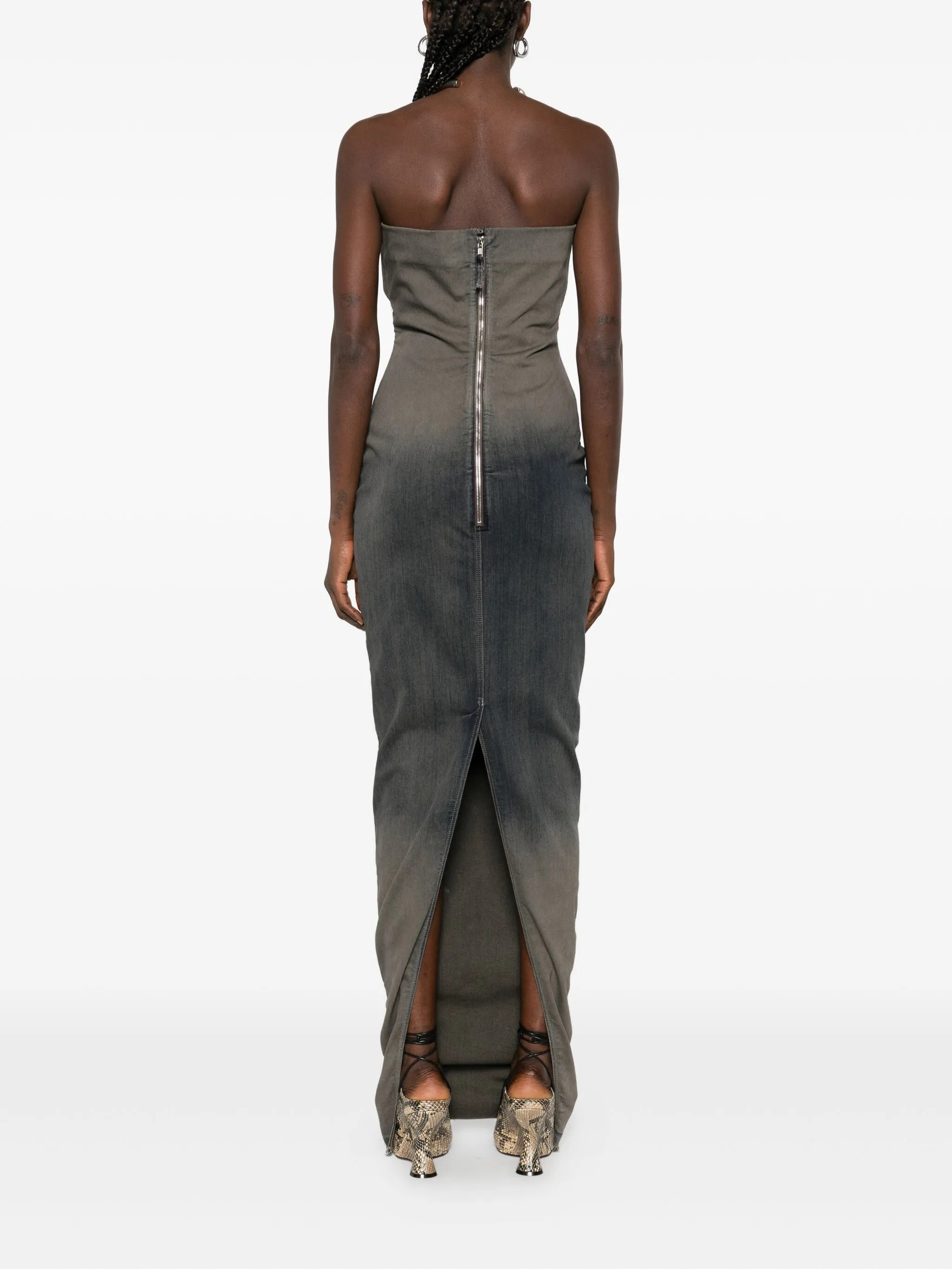 cut-out strapless dress - 4