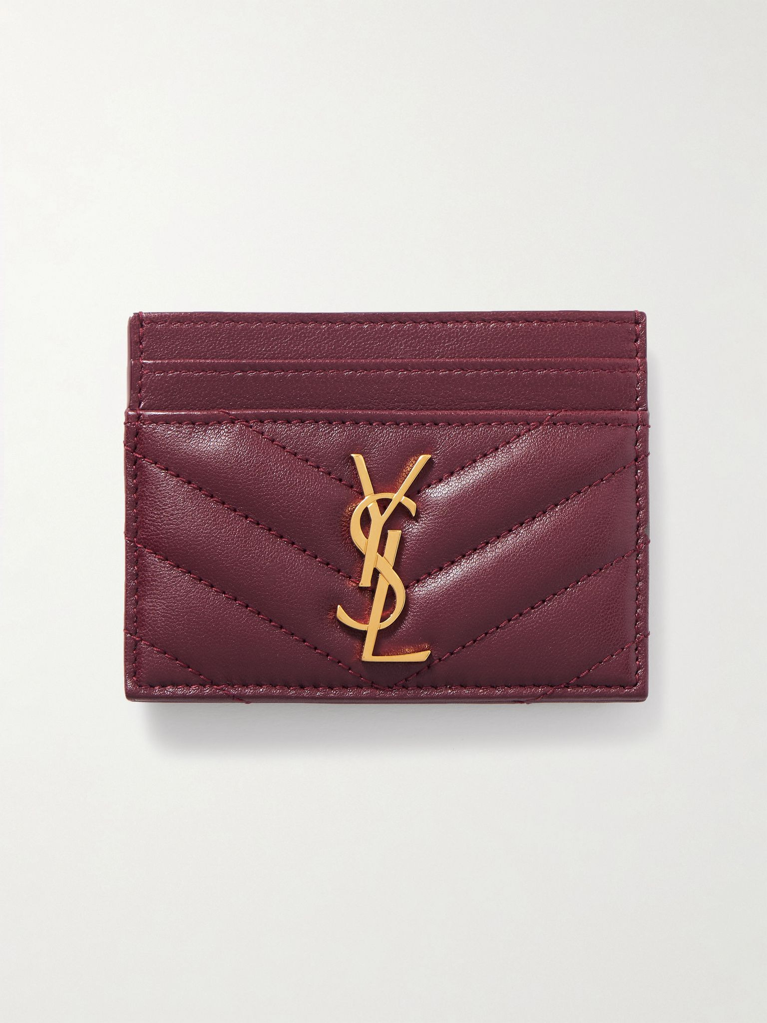Cassandre matelassé leather cardholder Burgundy - 1