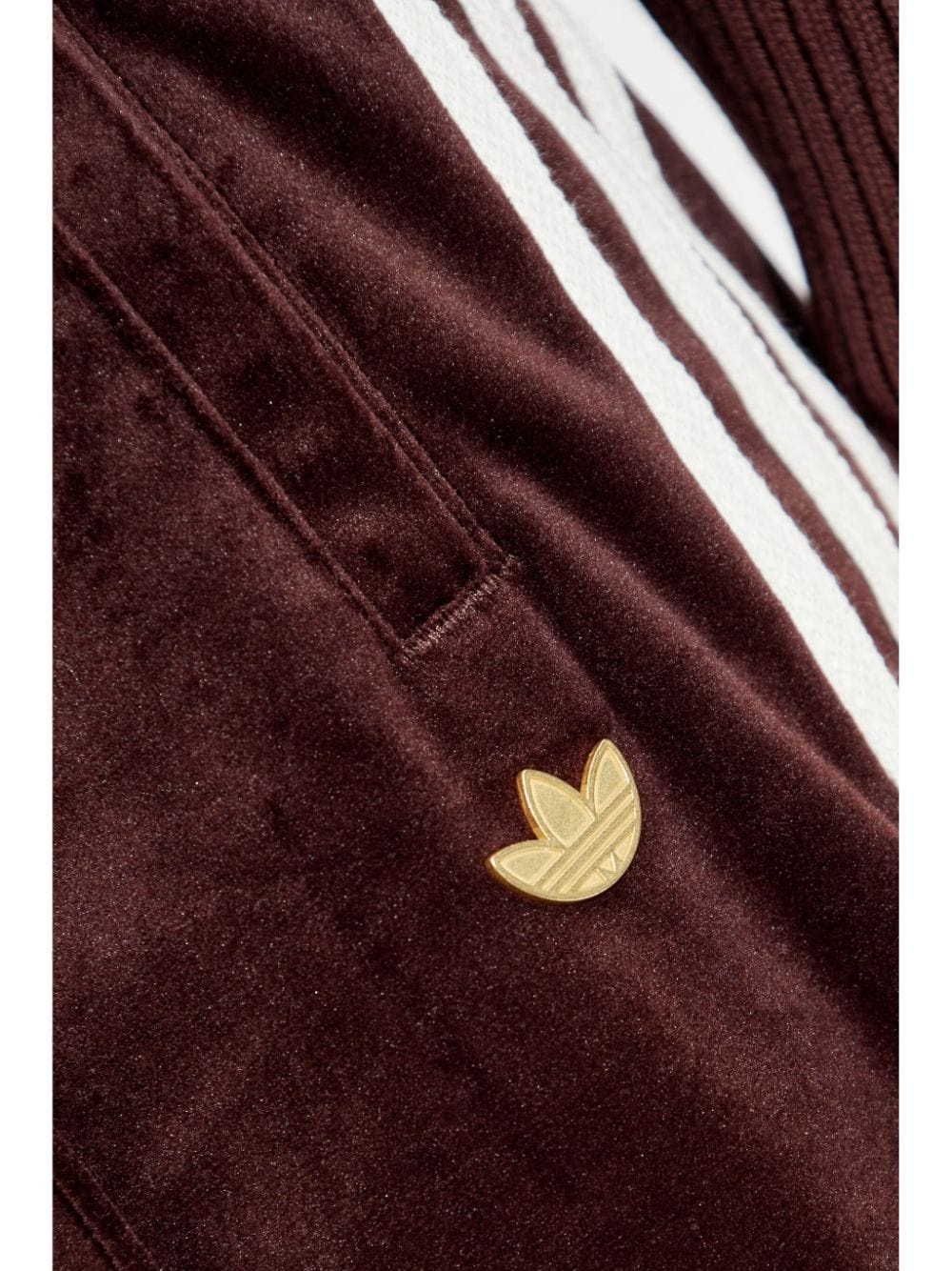 logo-patch velvet track pants - 5