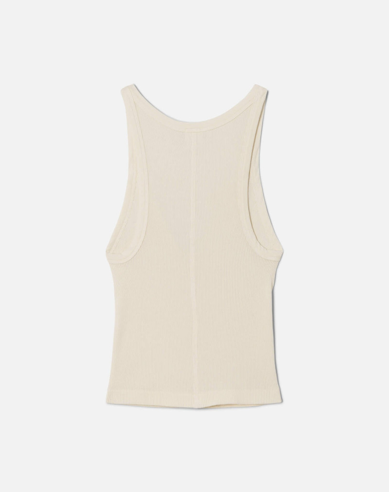 Hanes V Cut Ribbed Tank - Vintage Ivory 2