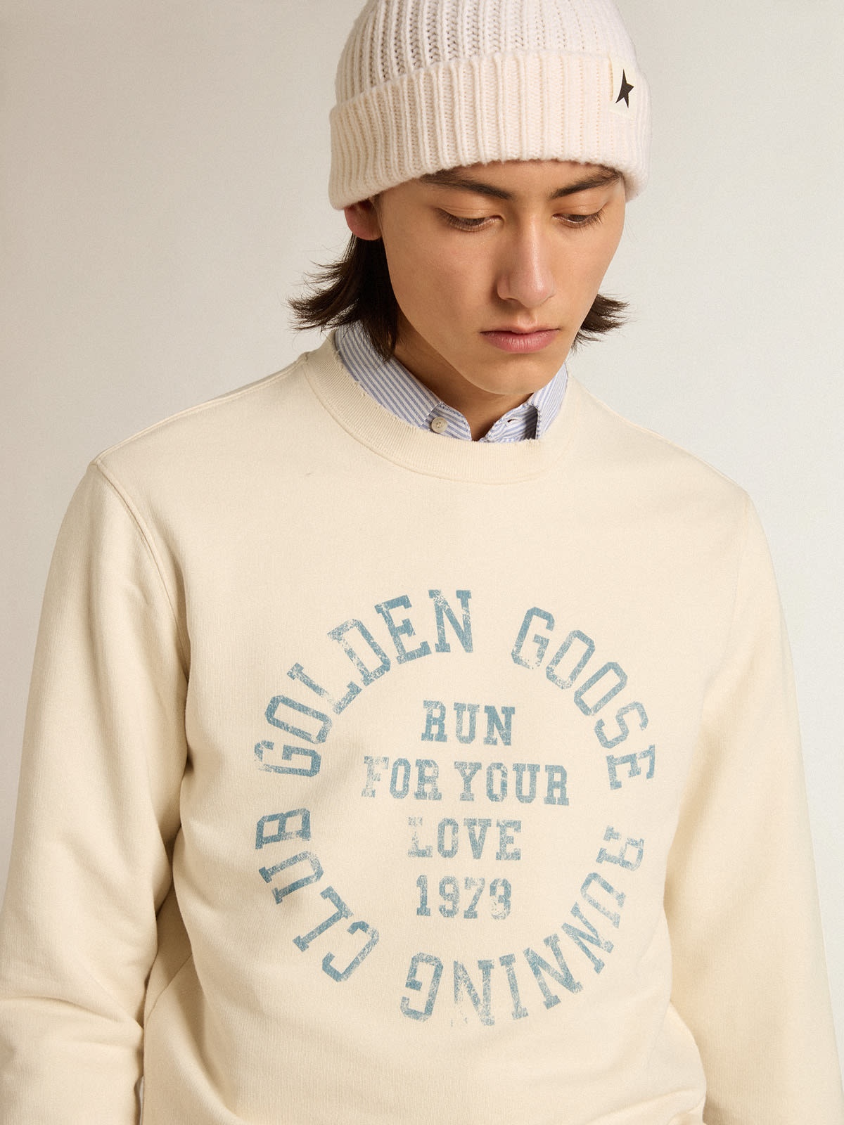 Aged white cotton sweatshirt - 2