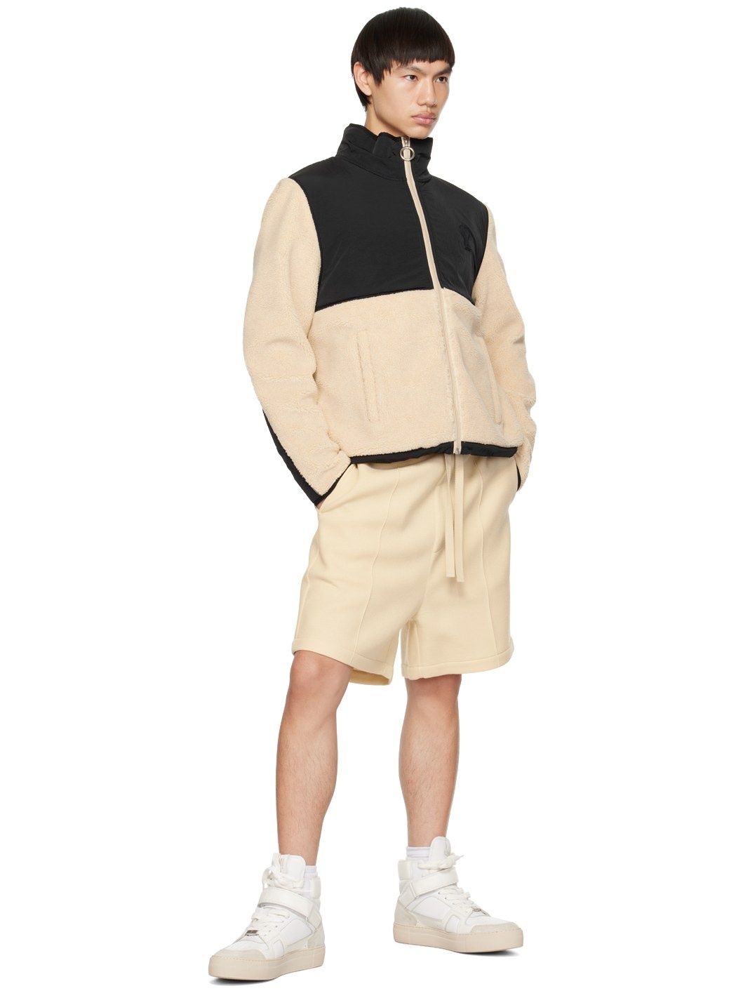Beige Elasticized Shorts - 4
