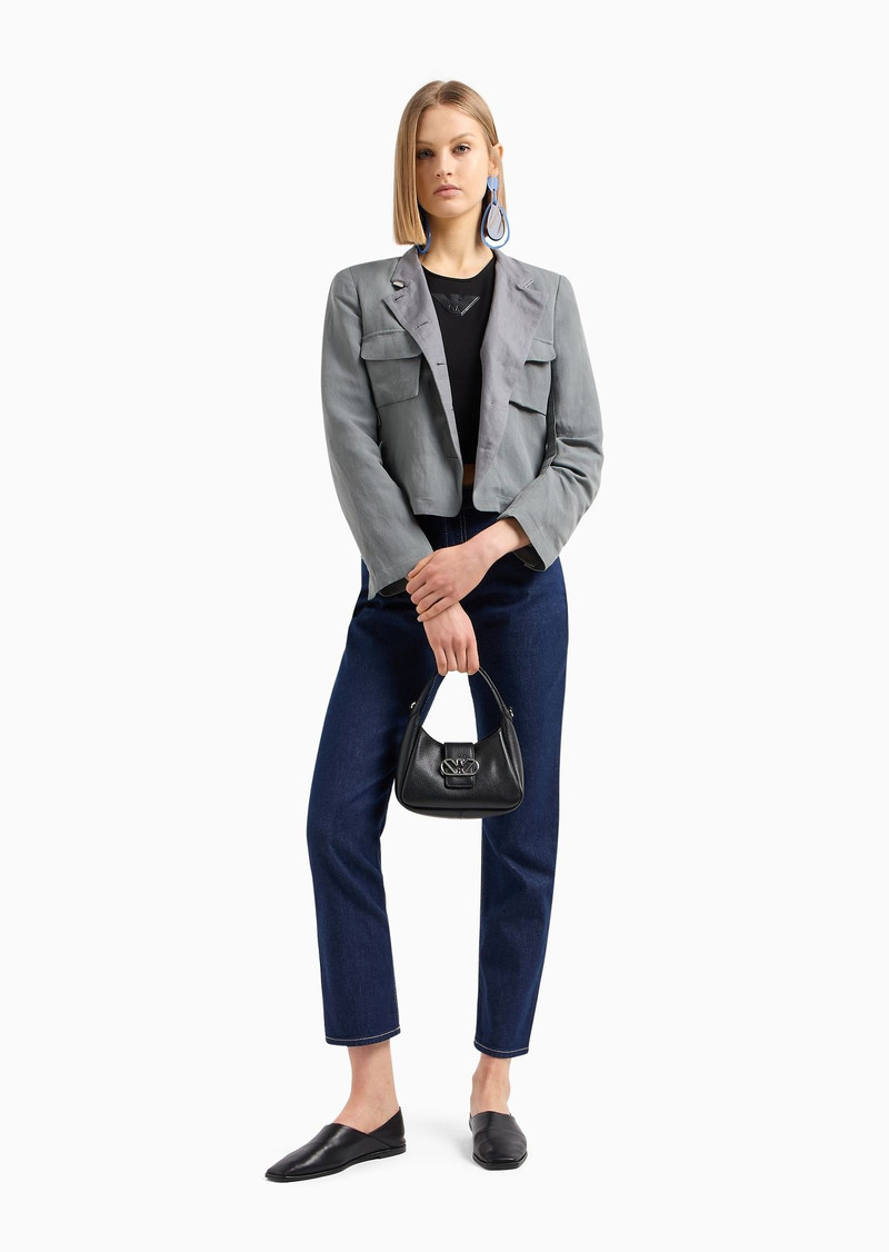 EMPORIO ARMANI J36 Mid-rise, straight-leg, rinse-denim jeans outlook