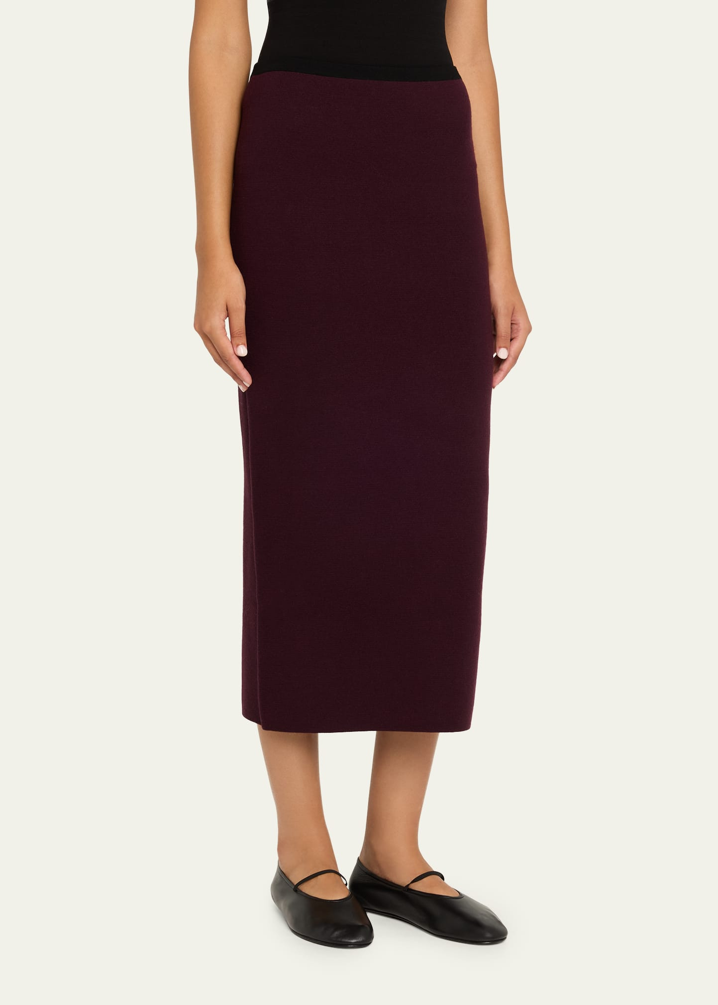 Alina Merino Wool Midi Pencil Skirt - 4