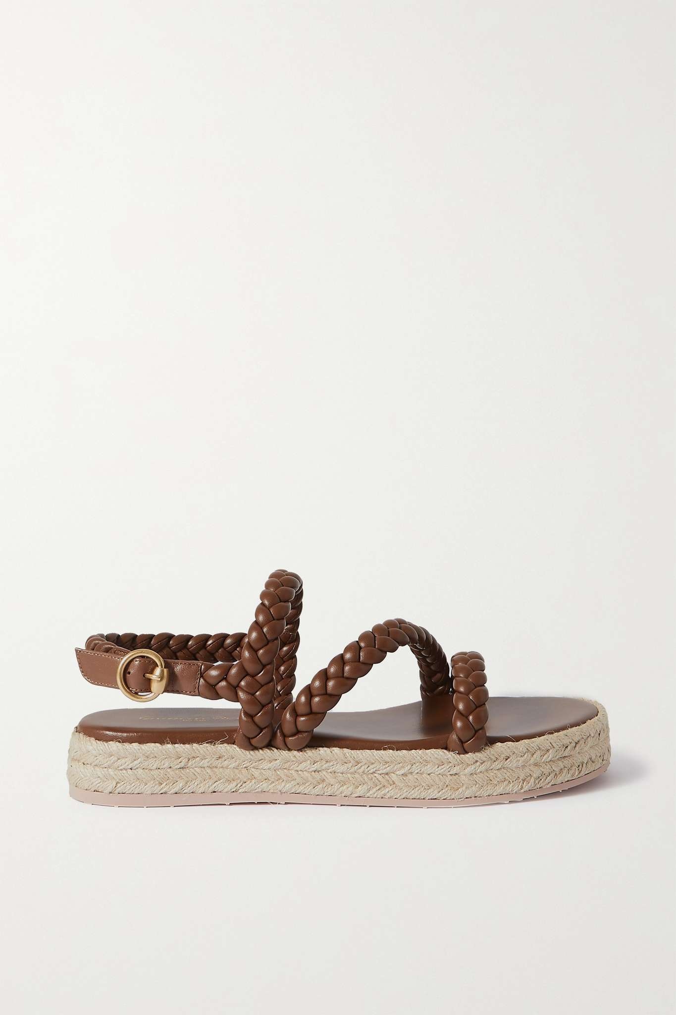 Braided leather espadrille sandals - 1