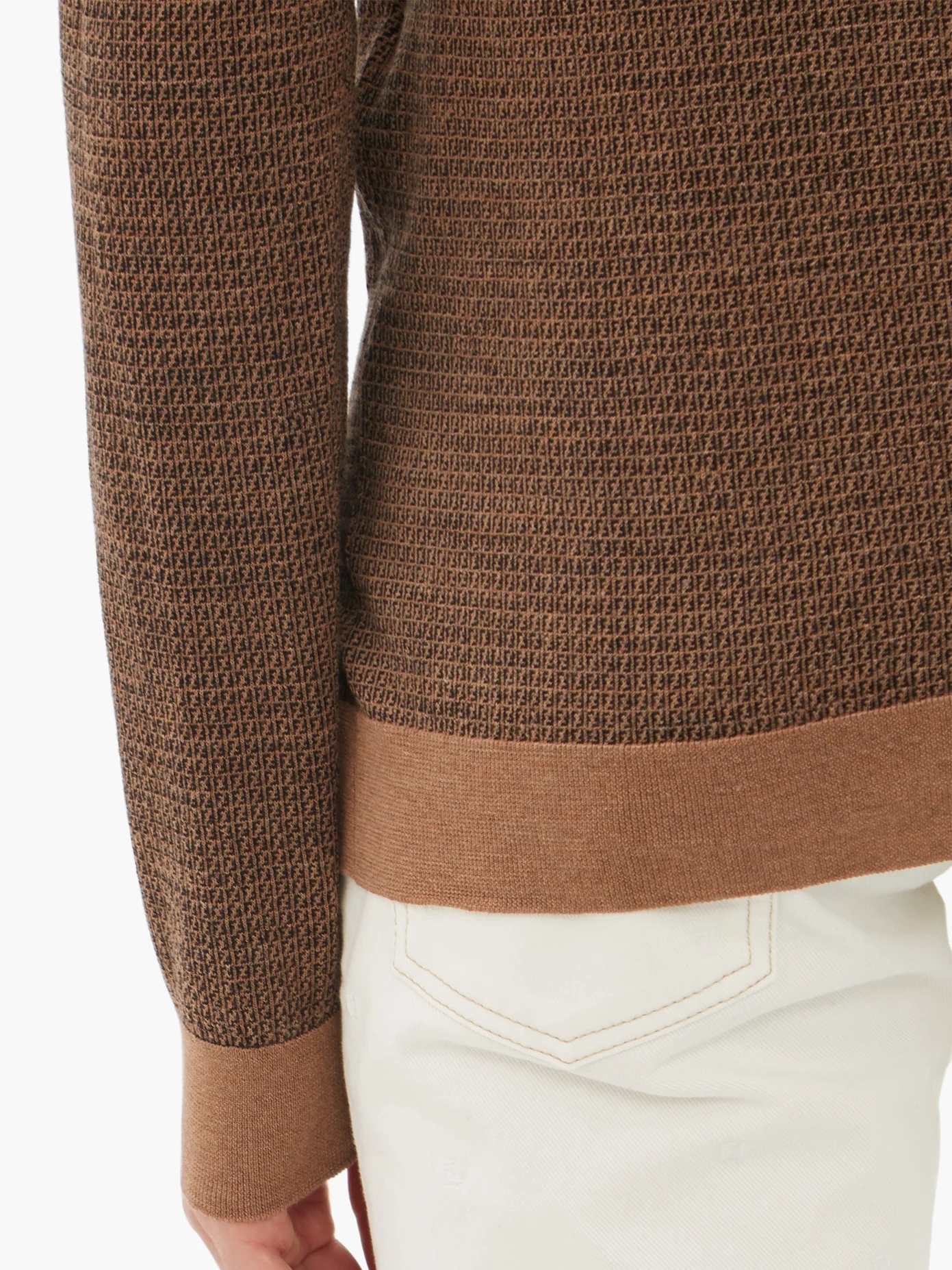 FF-jacquard virgin-wool sweater - 5