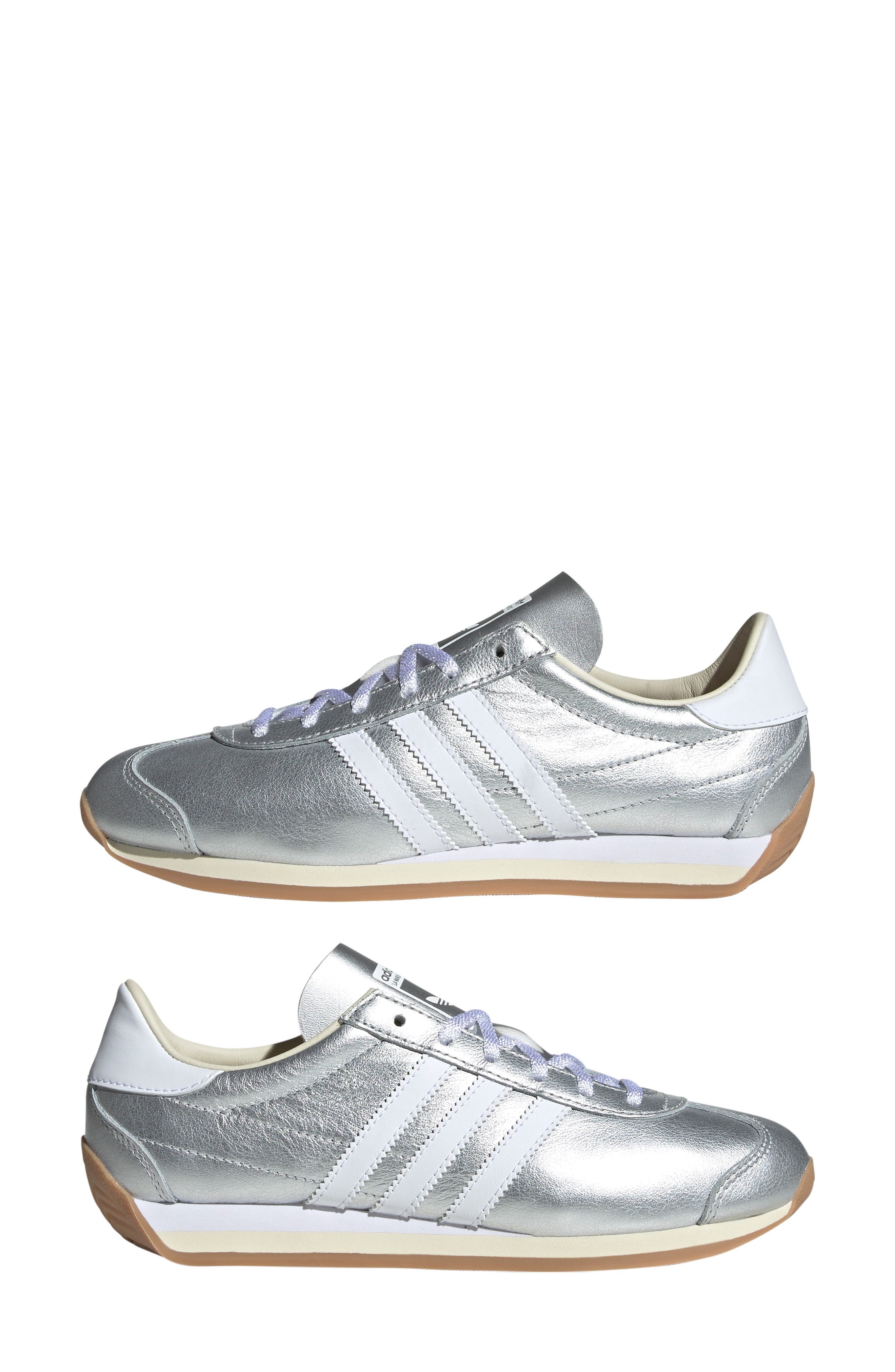 adidas Country Low Top Sneaker in Silver Met./White/Cream at Nordstrom - 9