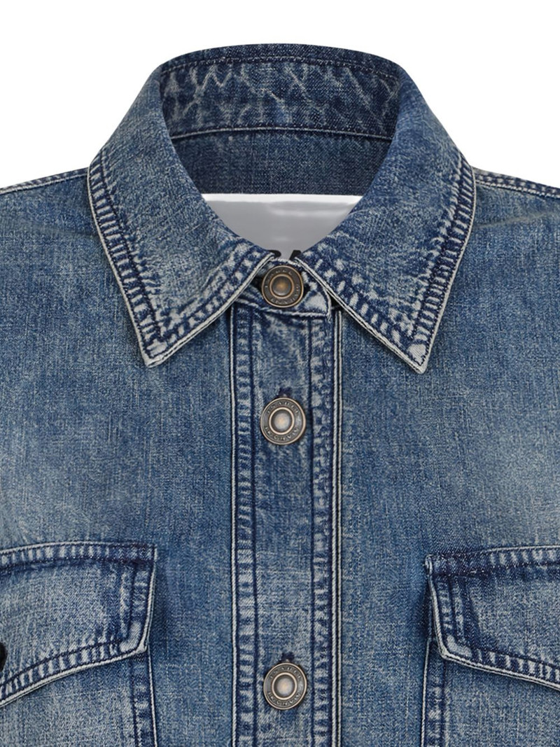 button-fastening denim coat 3