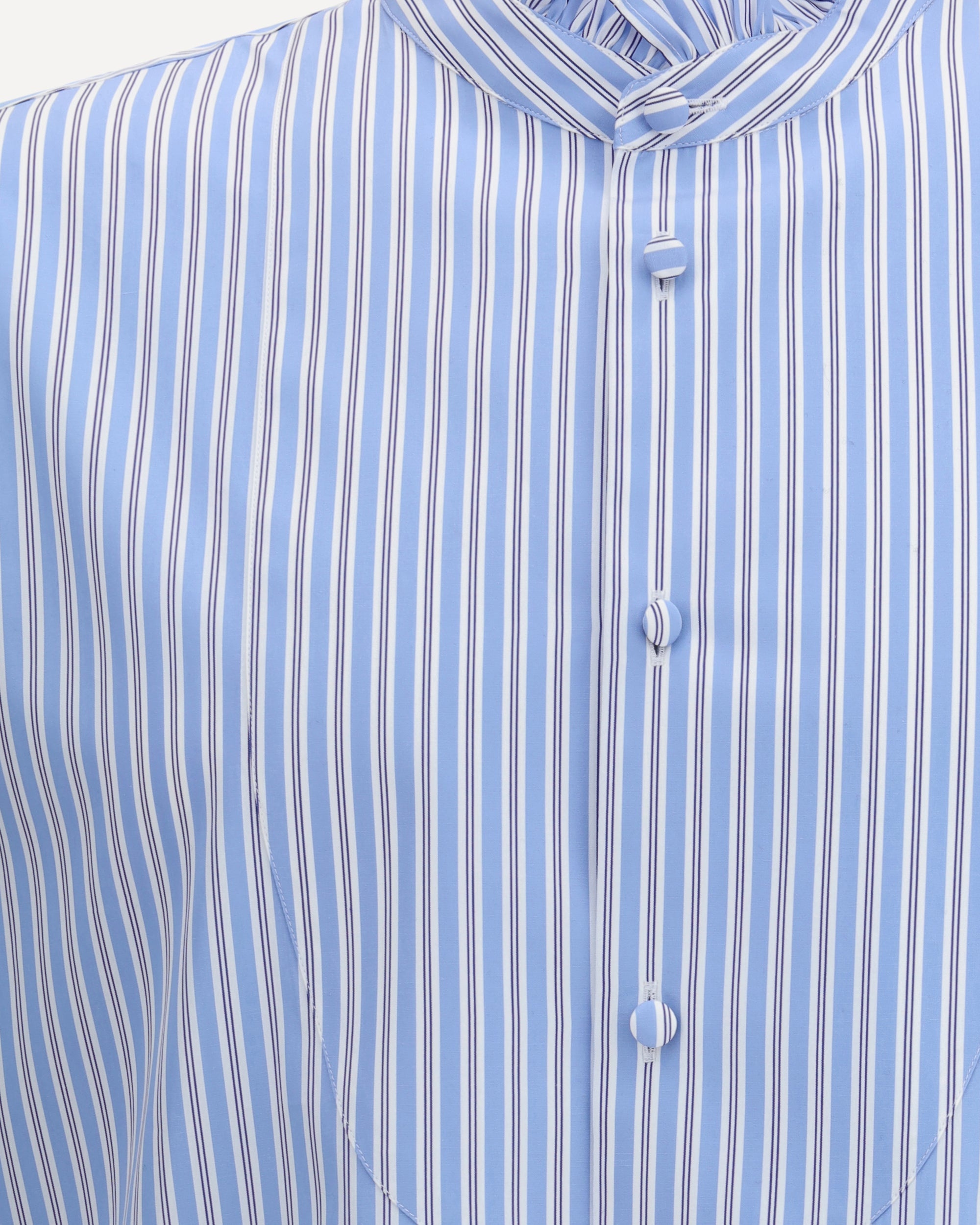 Striped plastron and ruffle Shirt - 3