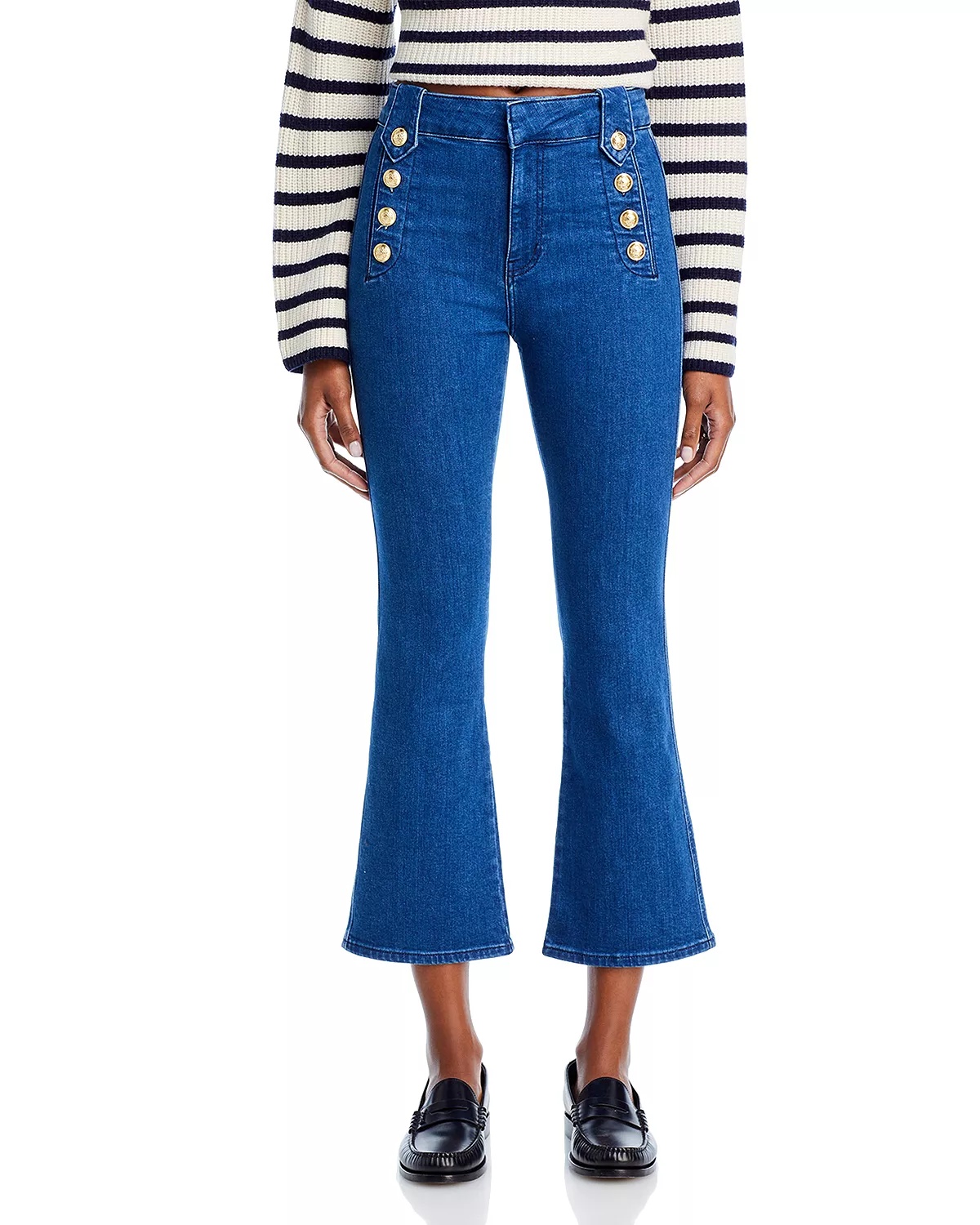 Robertson Cropped Flare Leg Jeans in Dark Wash - 6