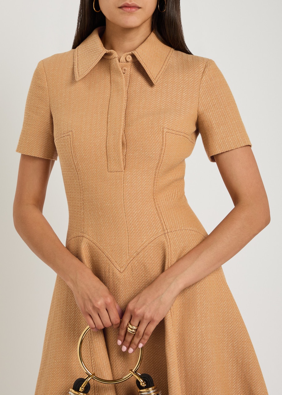 Emilia Wickstead Jody Panelled Woven Midi Polo Dress - 5