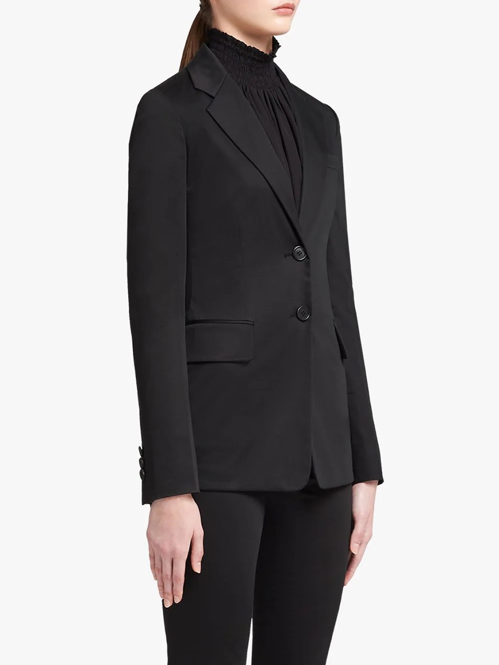 single-breasted sateen blazer - 3