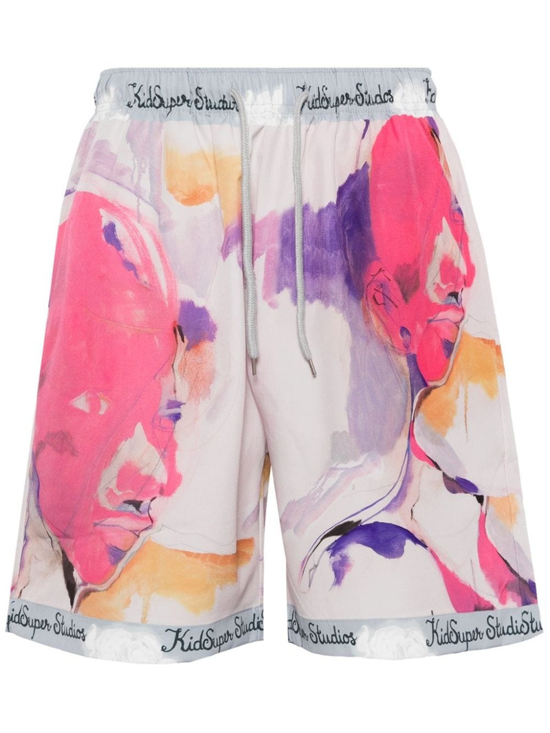 abstract-print sport shorts 1