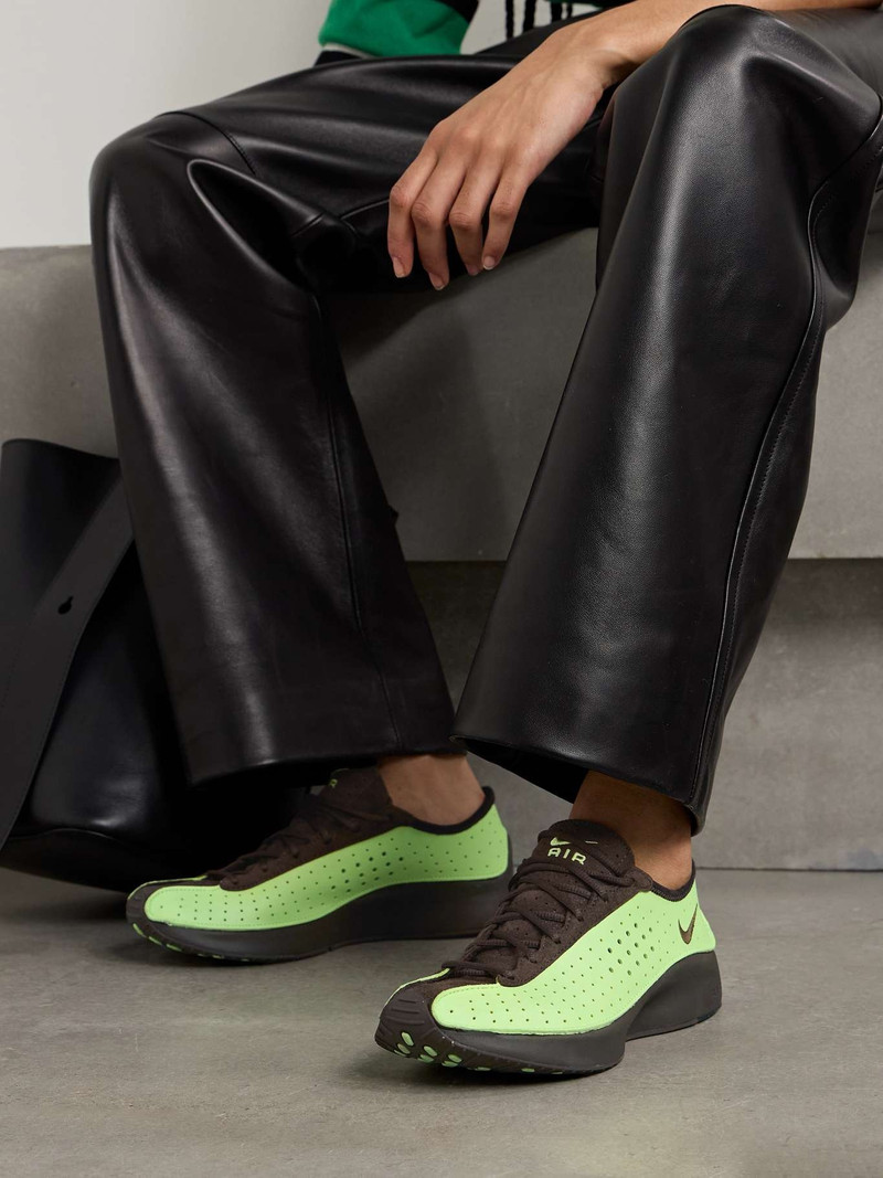 Nike Air Superfly suede and perforated leather sneakers Mint outlook