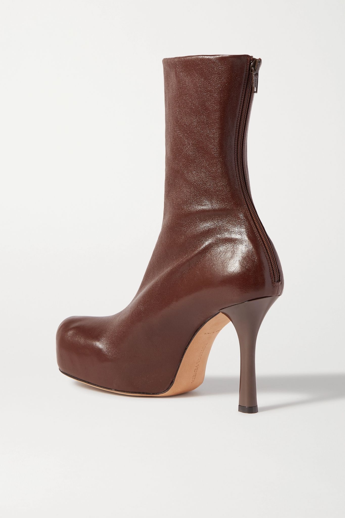 Leather platform ankle boots - 4