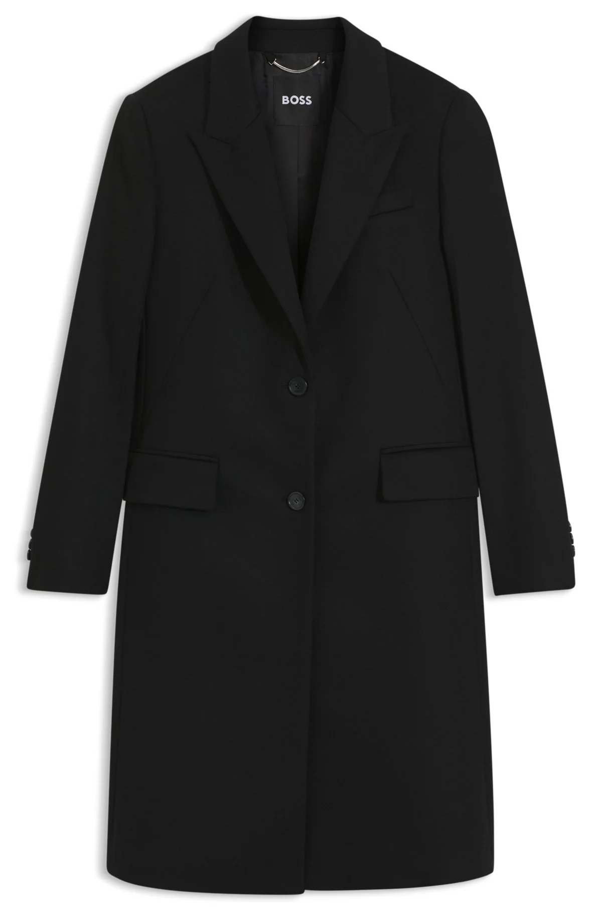 SINGLE-BREASTED FORMAL WOOL COAT - 1