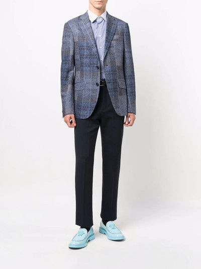 Etro contrast collar pinstripe shirt outlook