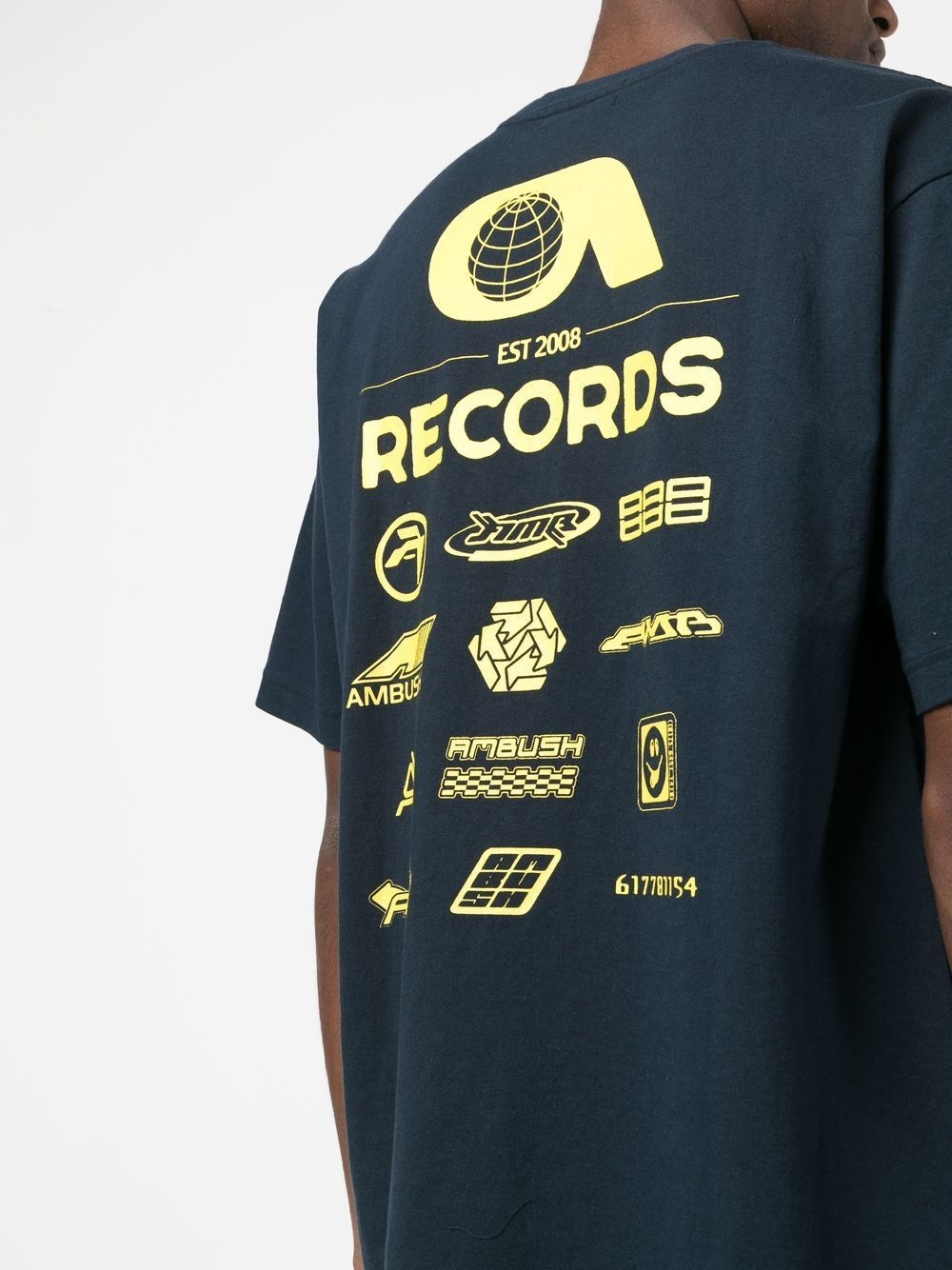 Records-print cotton T-shirt - 6