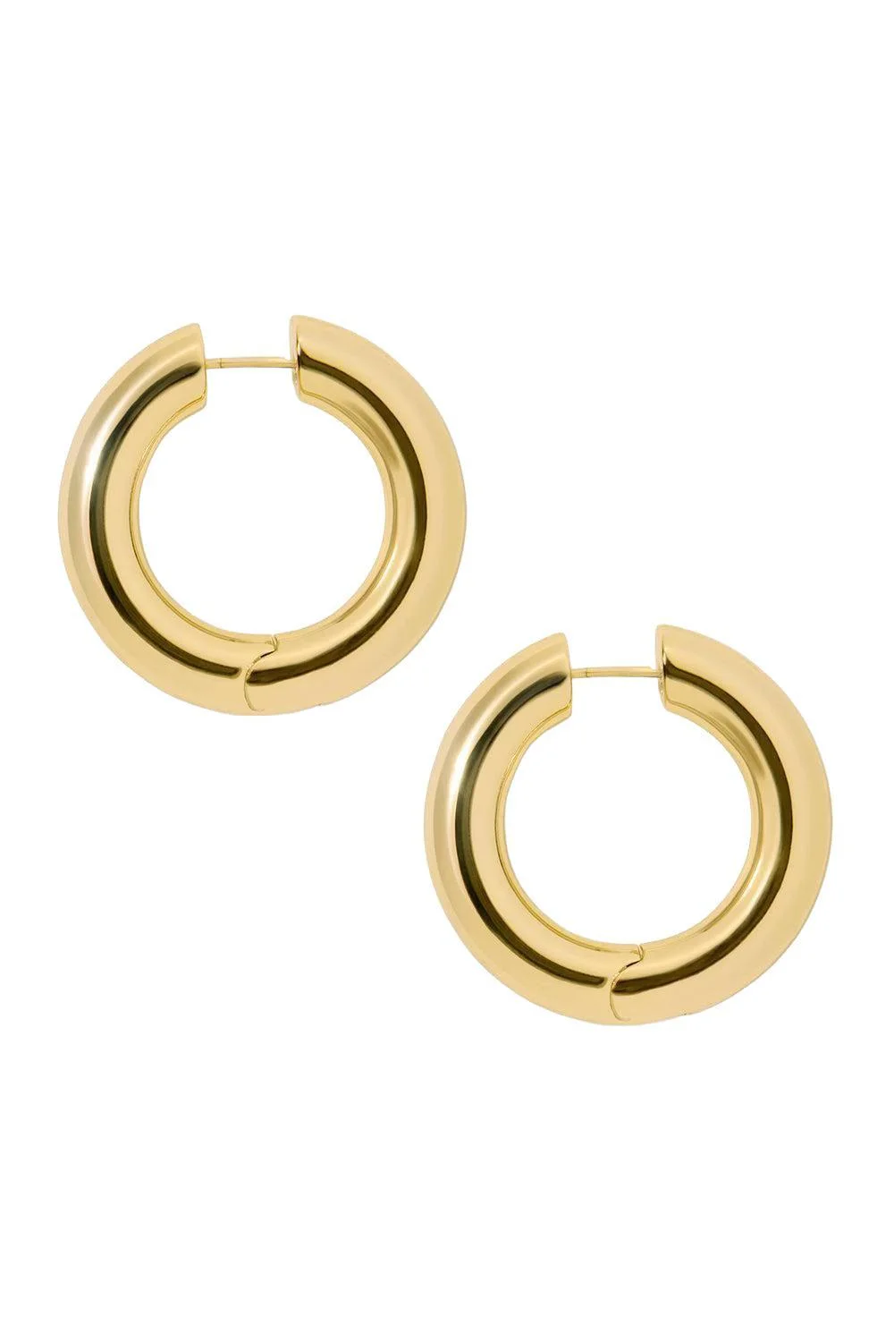 Samira Hinged Huggie Earrings - Yellow Gold - 0.75in - 1